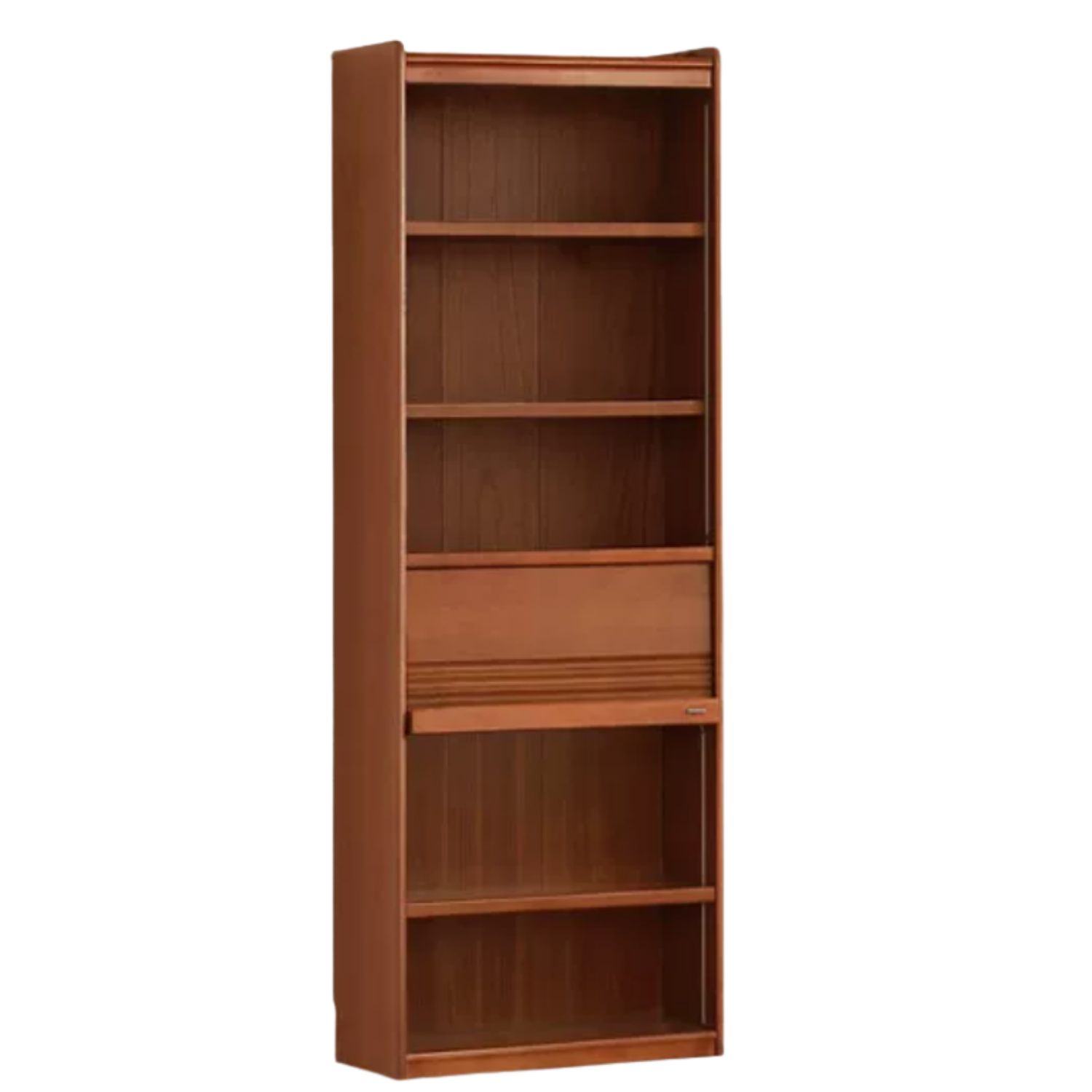 Tulipwood, Birch Solid Wood Floor-to-Ceiling Modular Bookcase with Sliding Glass Doors