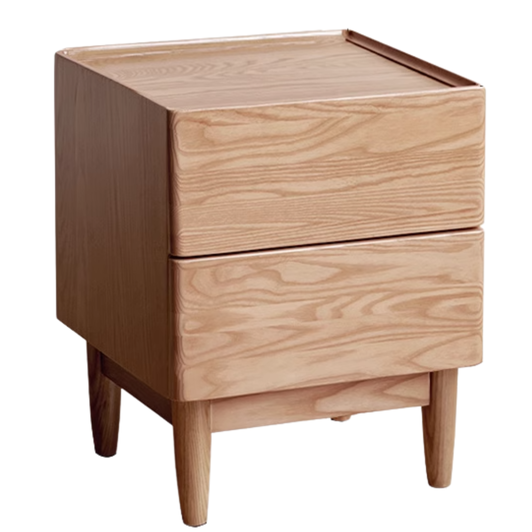 Oak, Ash Solid Wood White Wax Small Nightstand