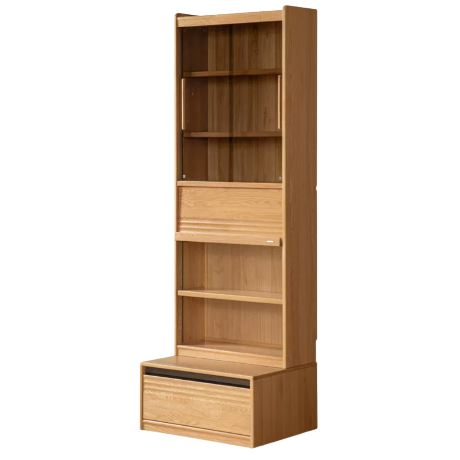 Oak, Ash Solid Wood Bookshelf with Integrated Booth Seating