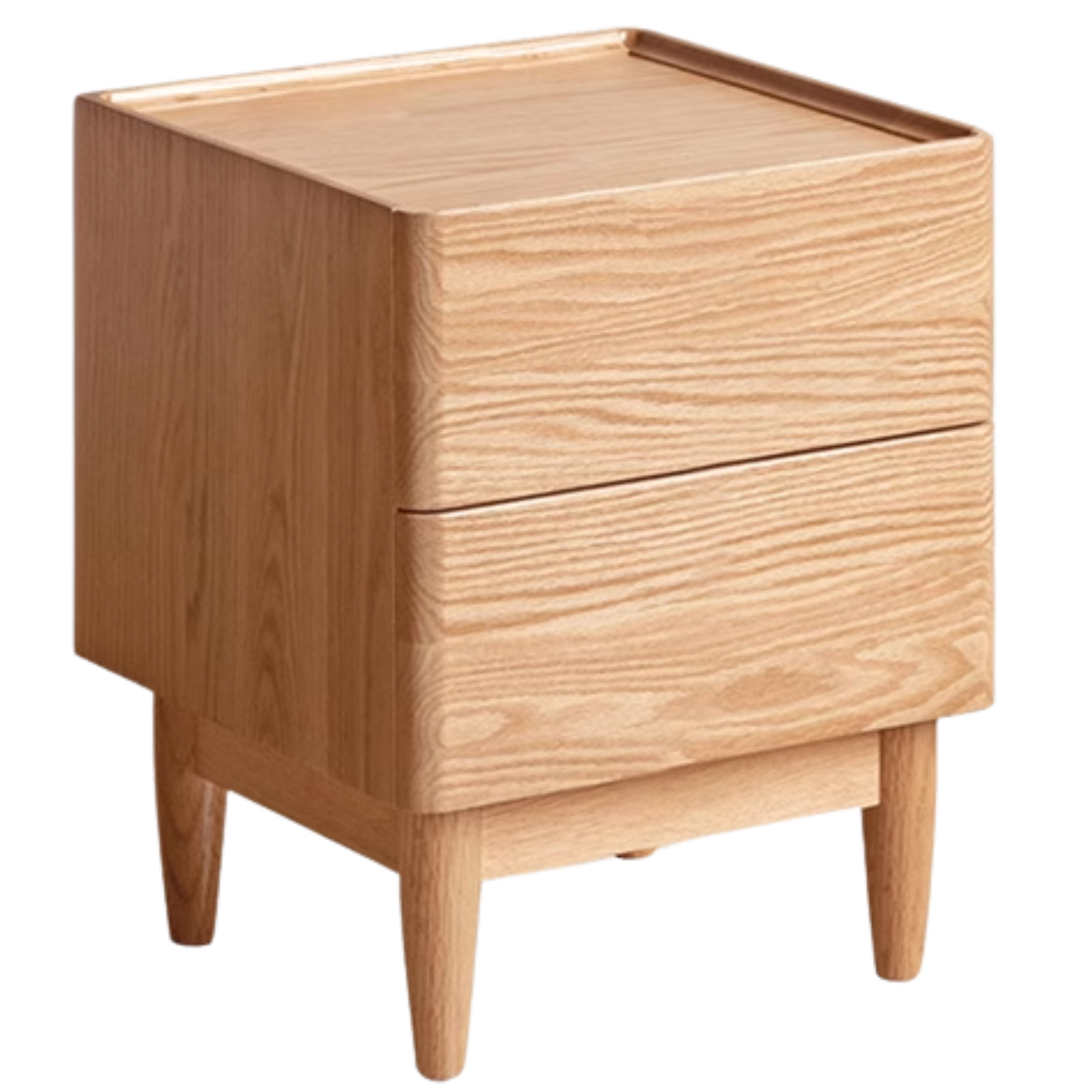 Oak, Ash Solid Wood White Wax Small Nightstand
