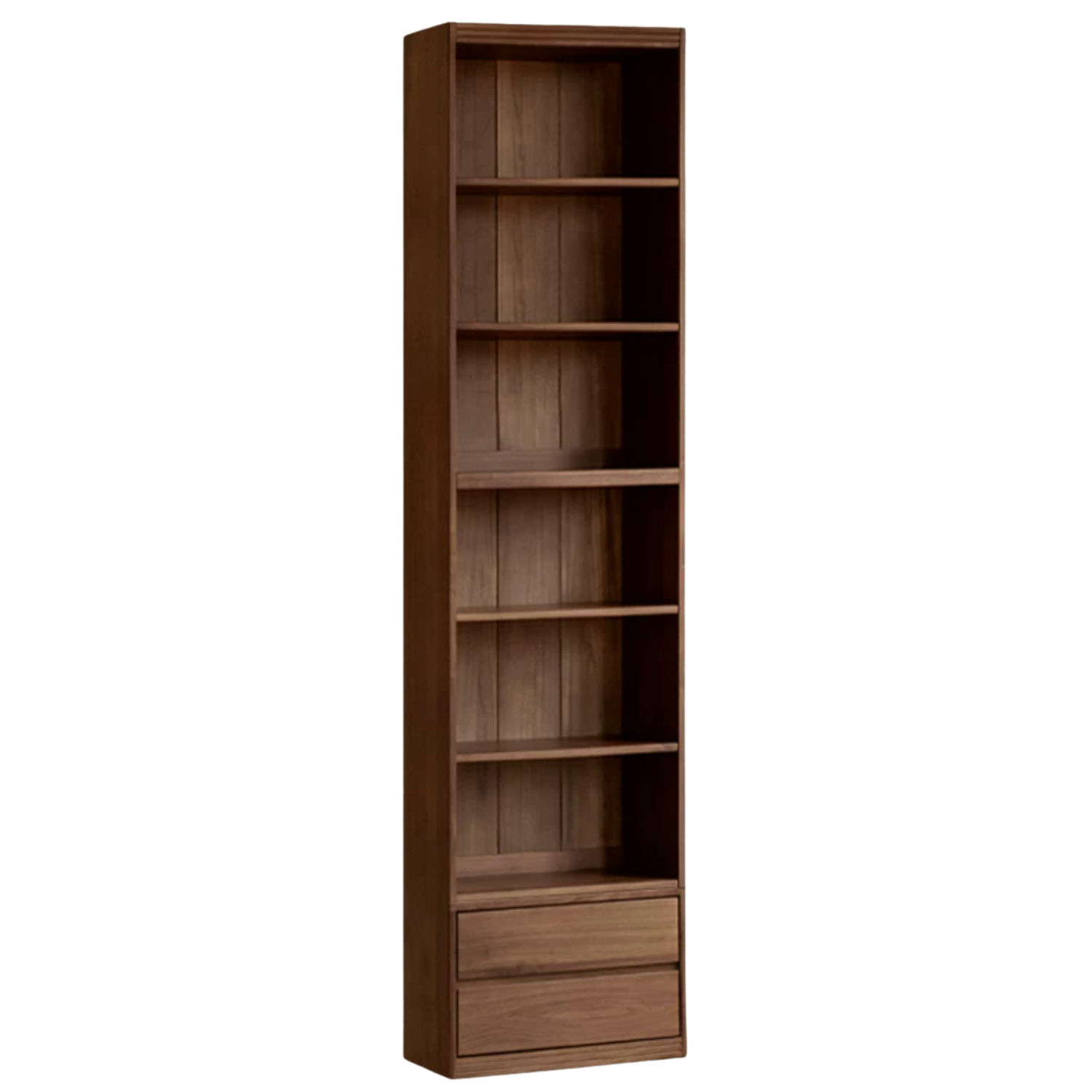 Black Walnut, Oak, Ash Solid Wood Floor-Standing Bookcase with Luxury Storage Cabinet