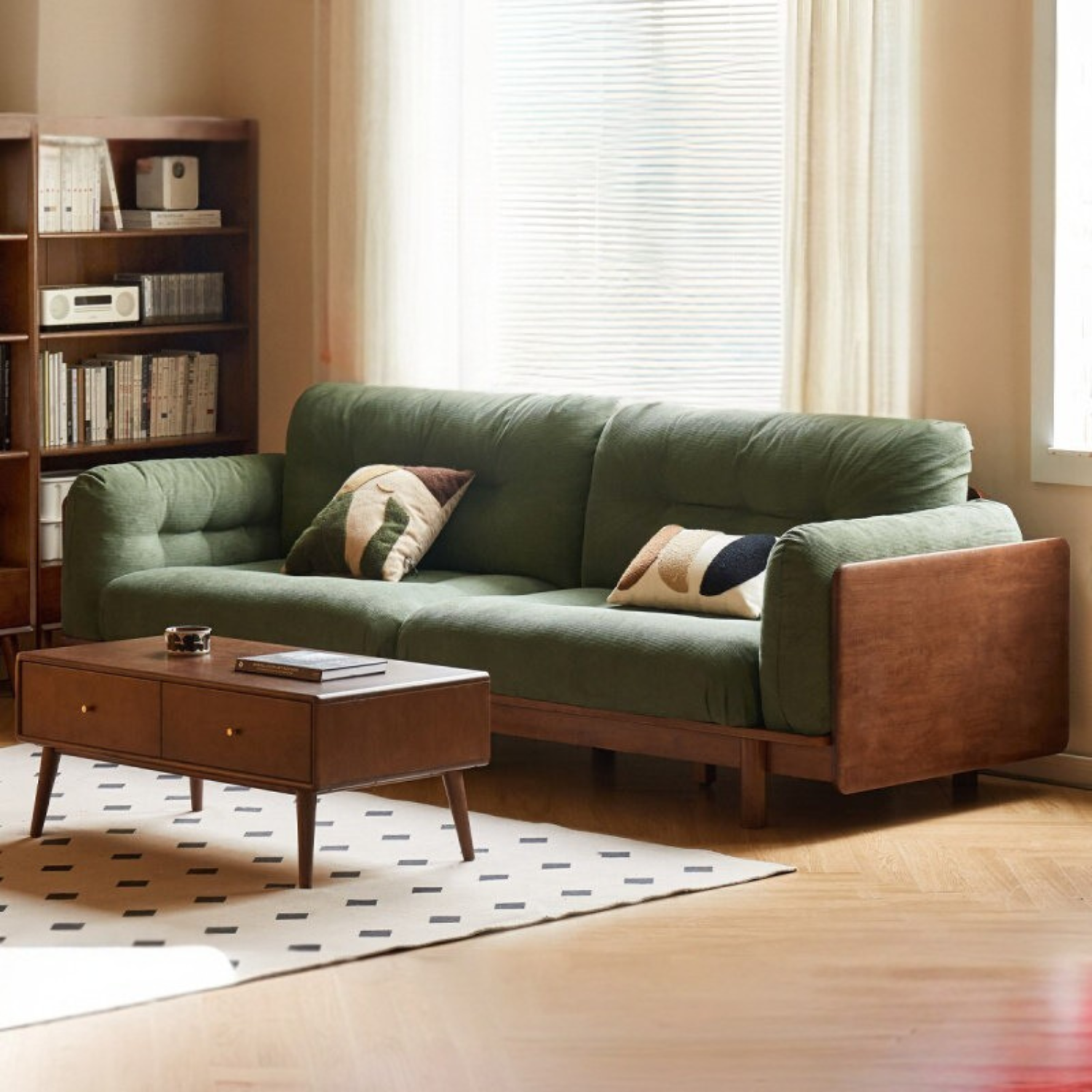 Rubber Solid Wood Light Luxury Sofa