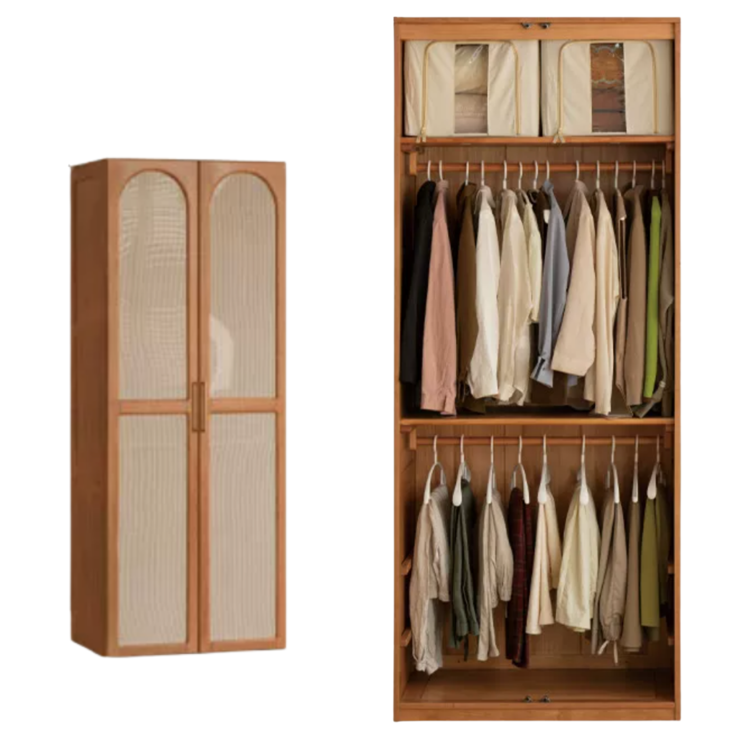 Cherry Solid Wood Vintage Wardrobe.