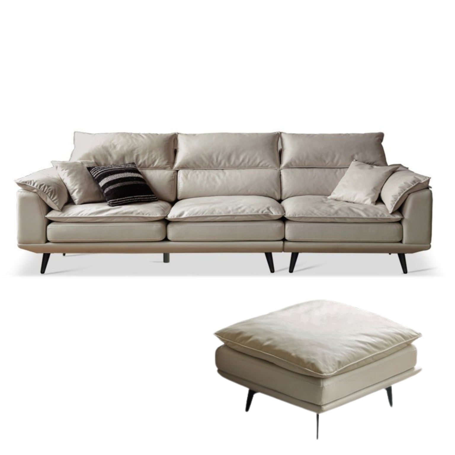 Fabric Modern Three Seat Down Sofa