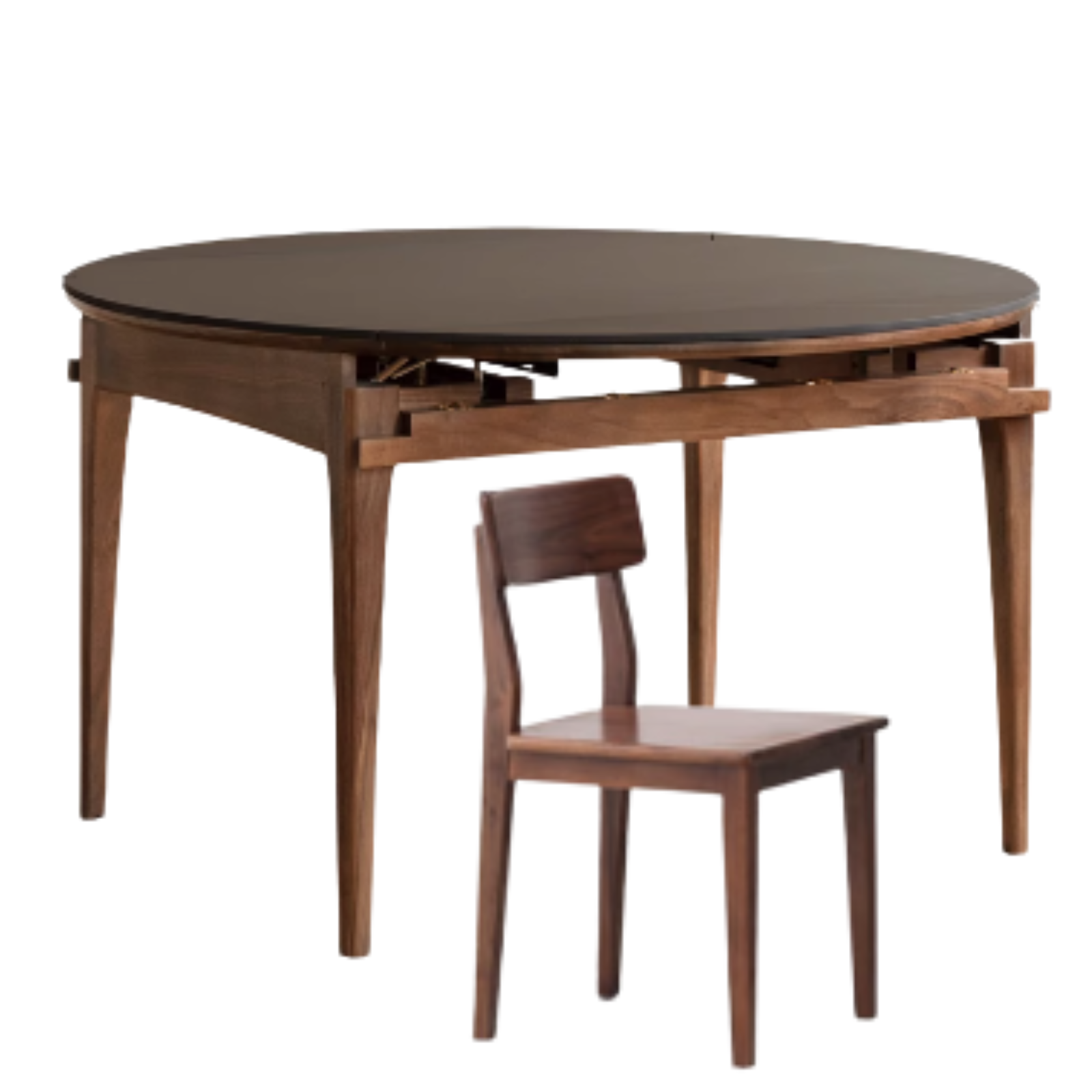 Black walnut, Oak  solid wood modern folding round dining table