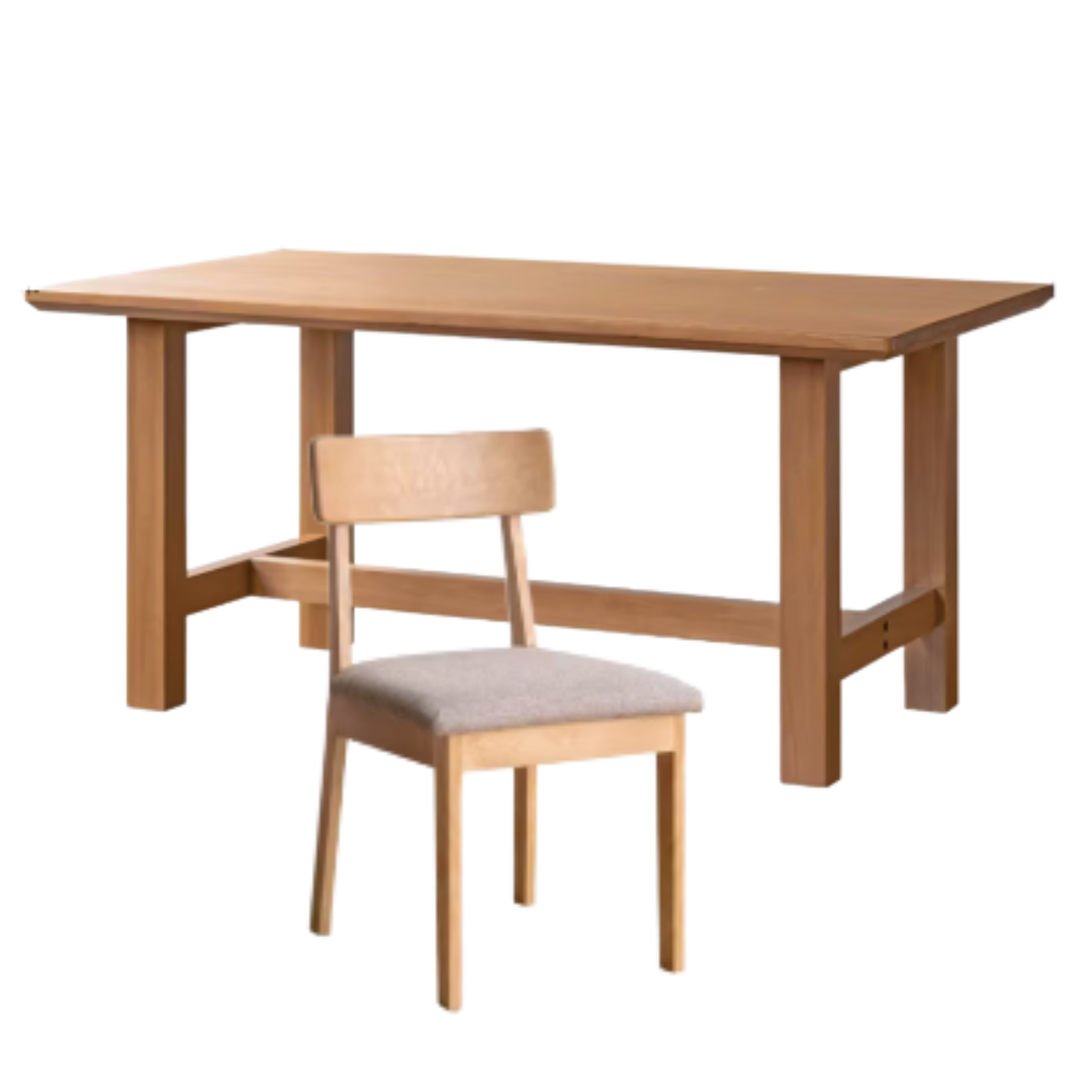 Oak, Ash, Cherry Wood Rustic Style Dining Table