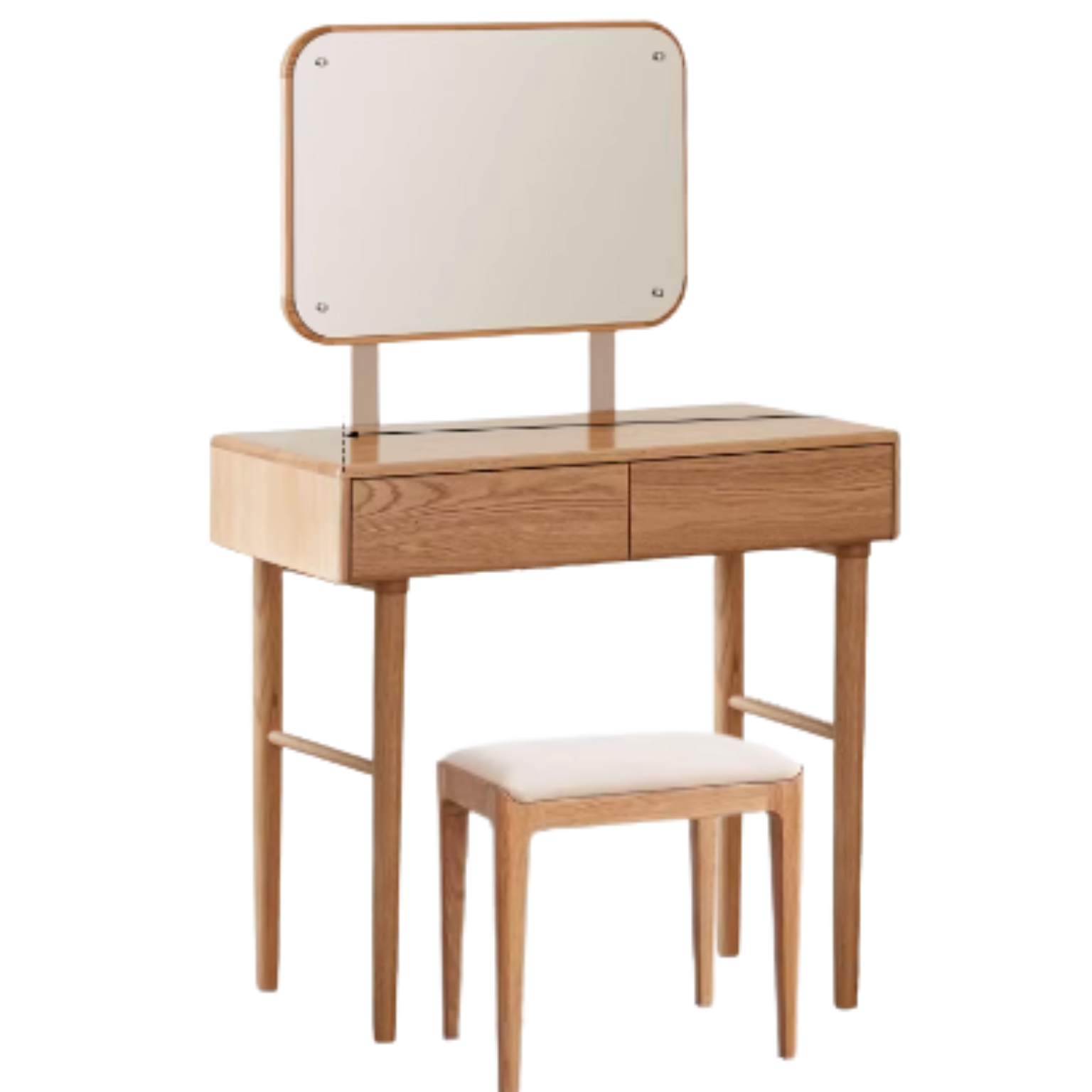 Oak solid wood retractable dressing table modern