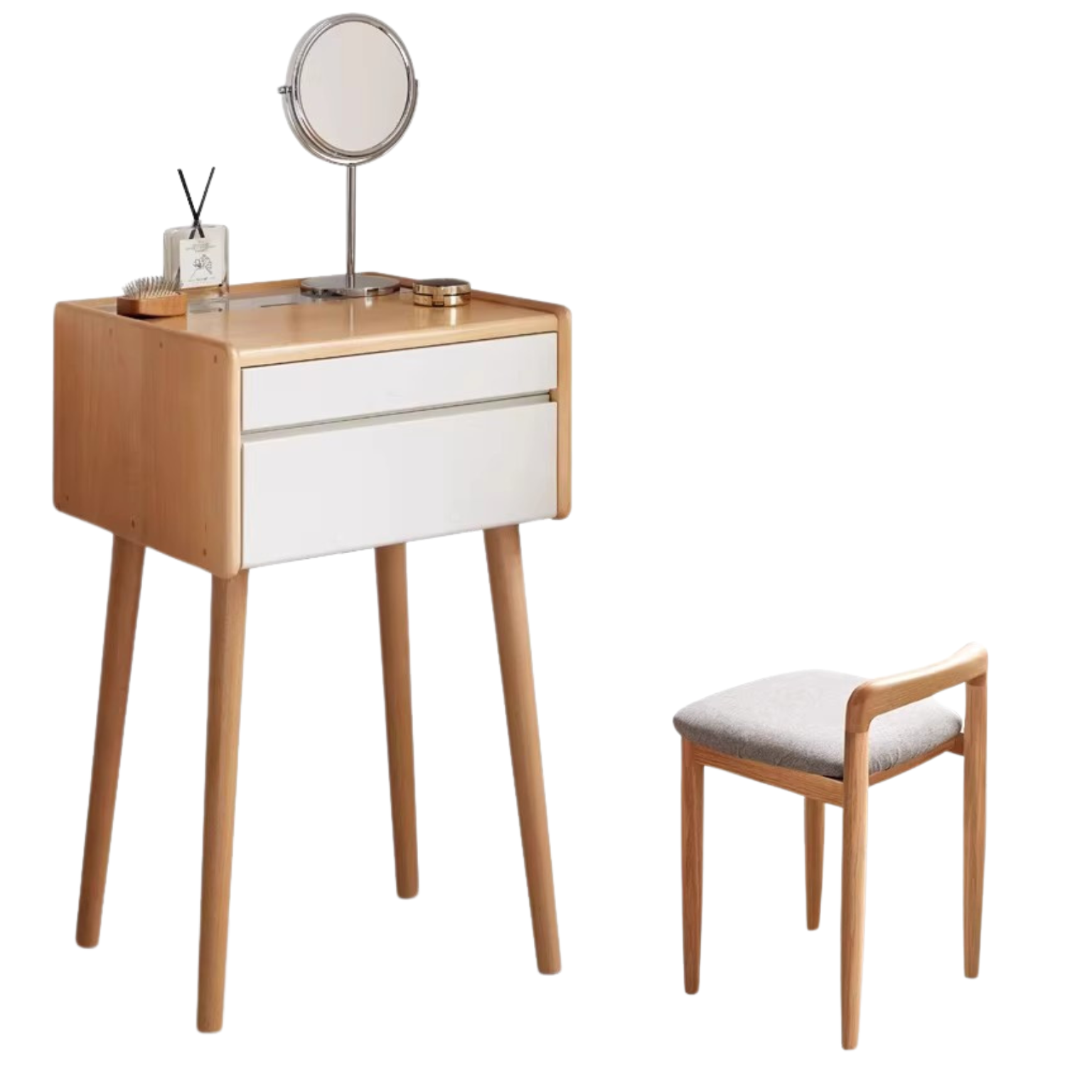 Beech Solid Wood Dressing Table Small Bedside Table: