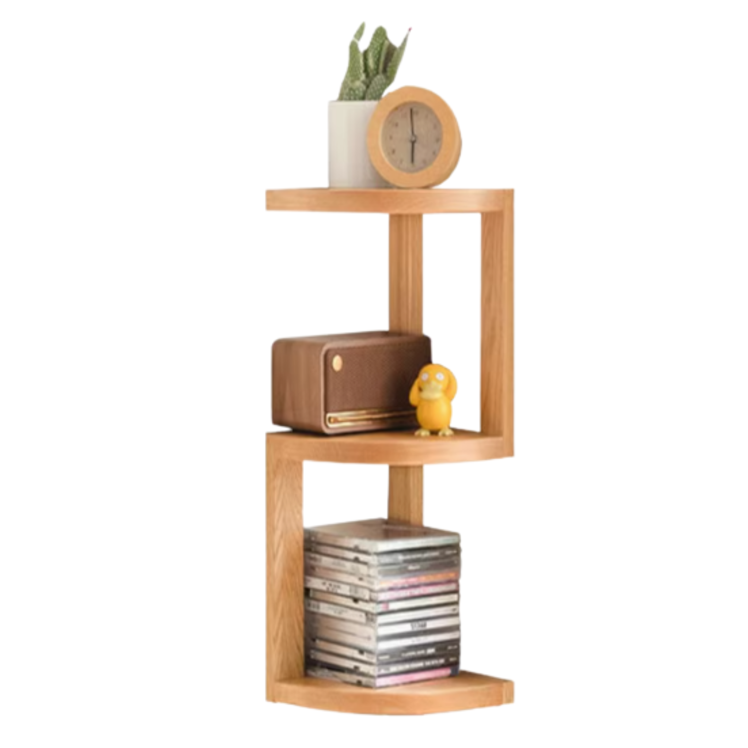 Oak Solid Wood Сorner Table Shelves