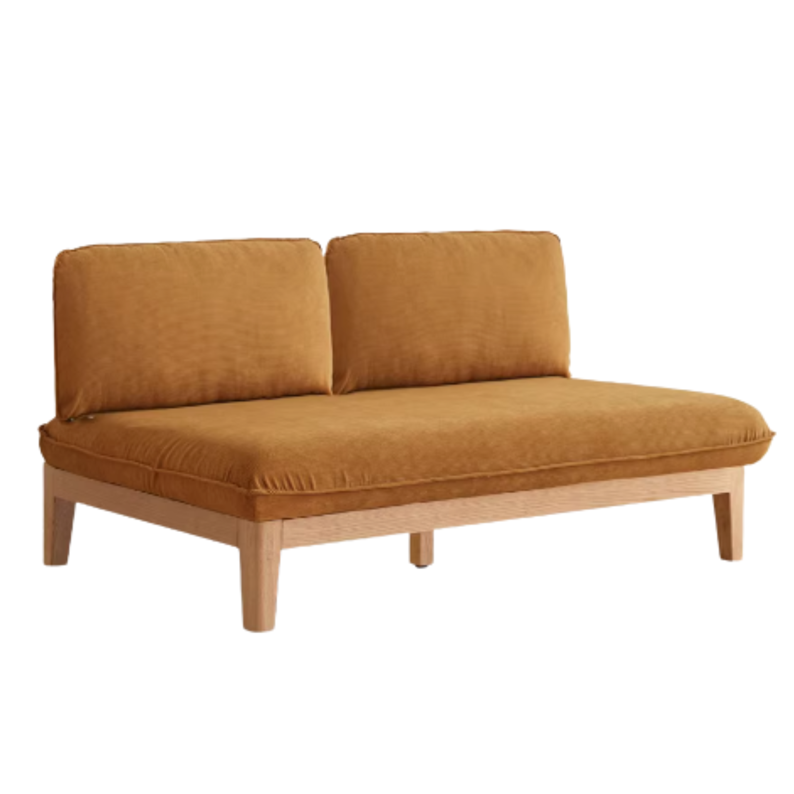 Oak Solid Wood Fabric Sofa)