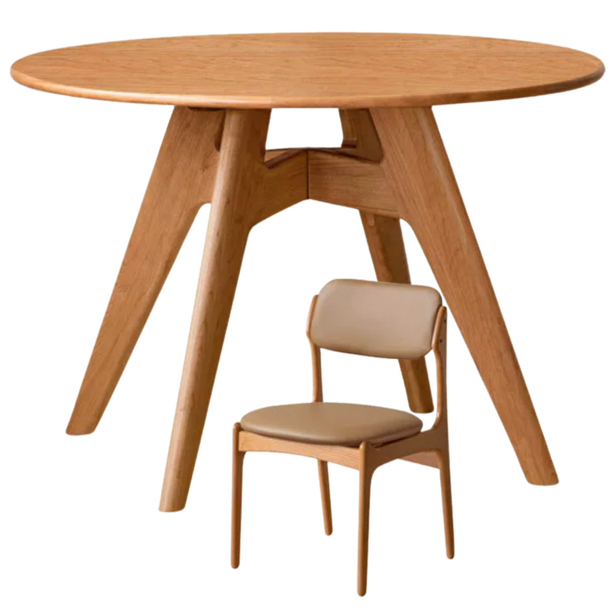 Cherry Wood Solid Wood Retro Dining Table