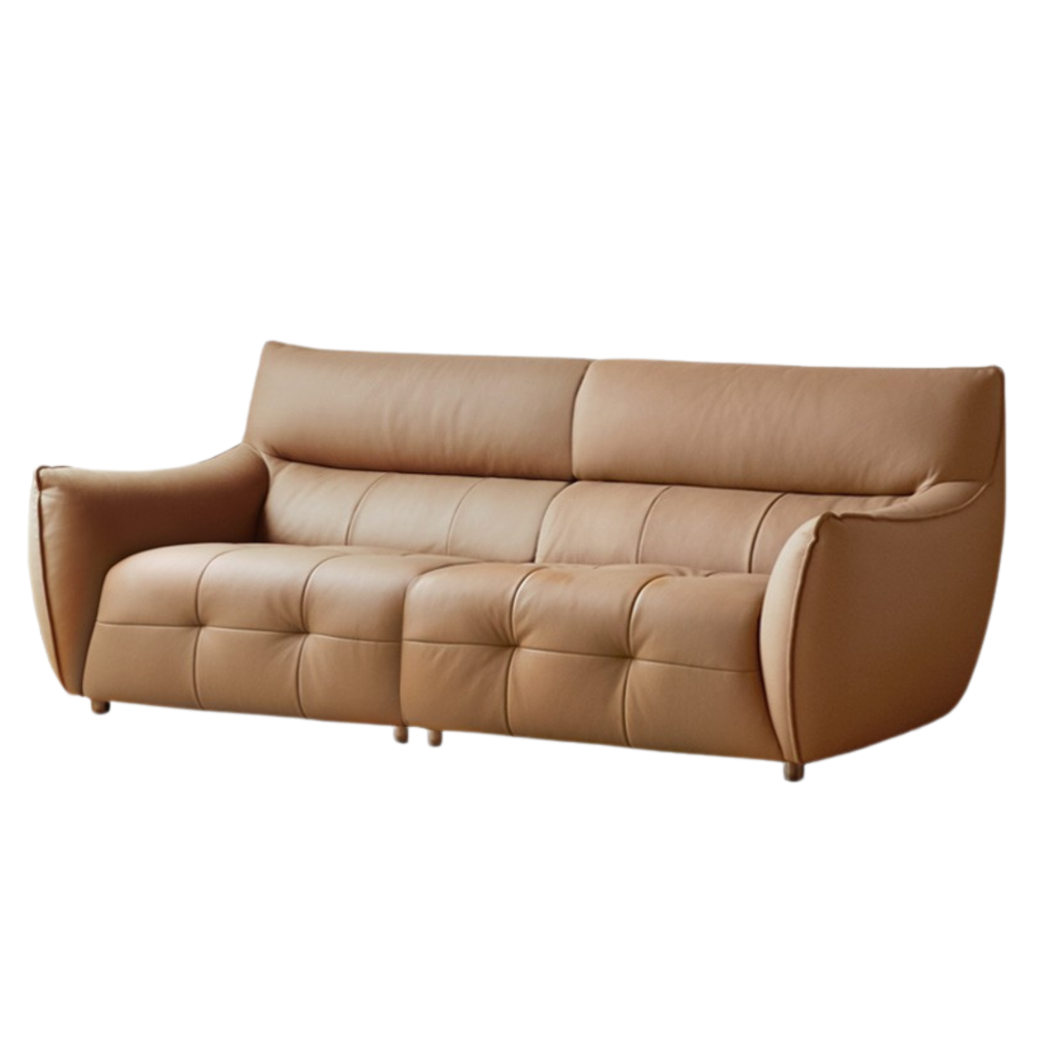 Leather module Italian high back straight sofa