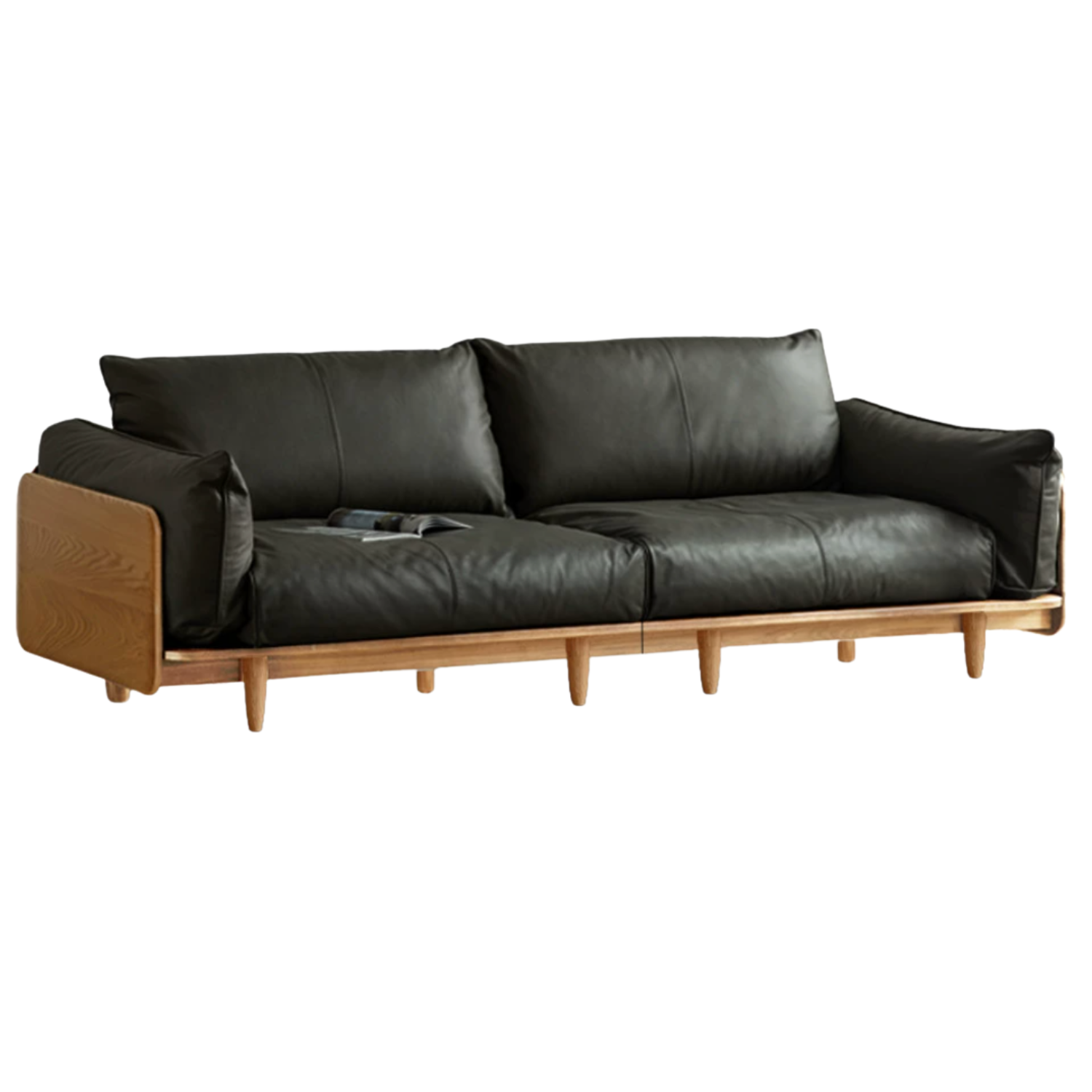 Oak, Ash Solid Wood genuine leather, fabric Sofa