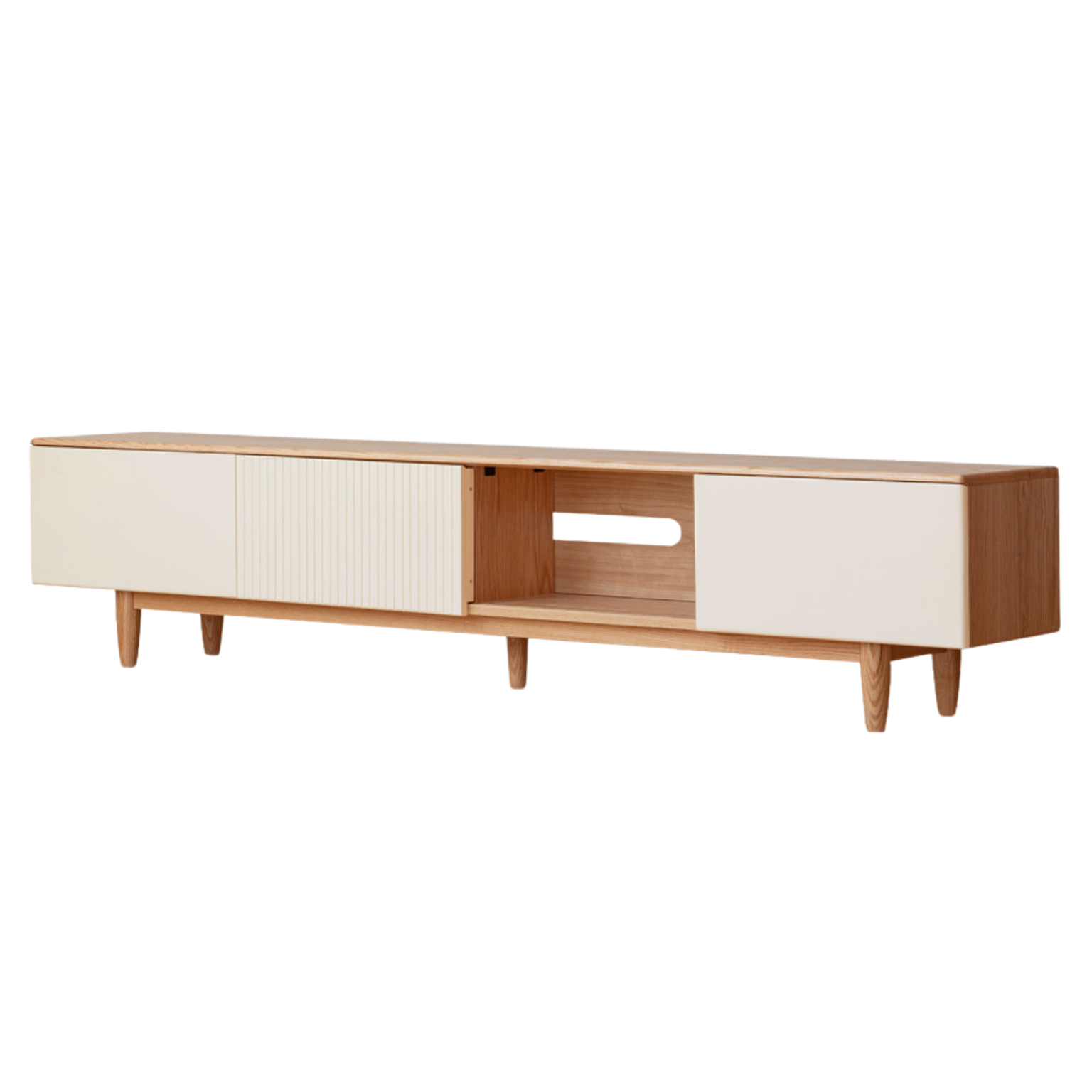 Oak solid wood modern storage TV cabinet-