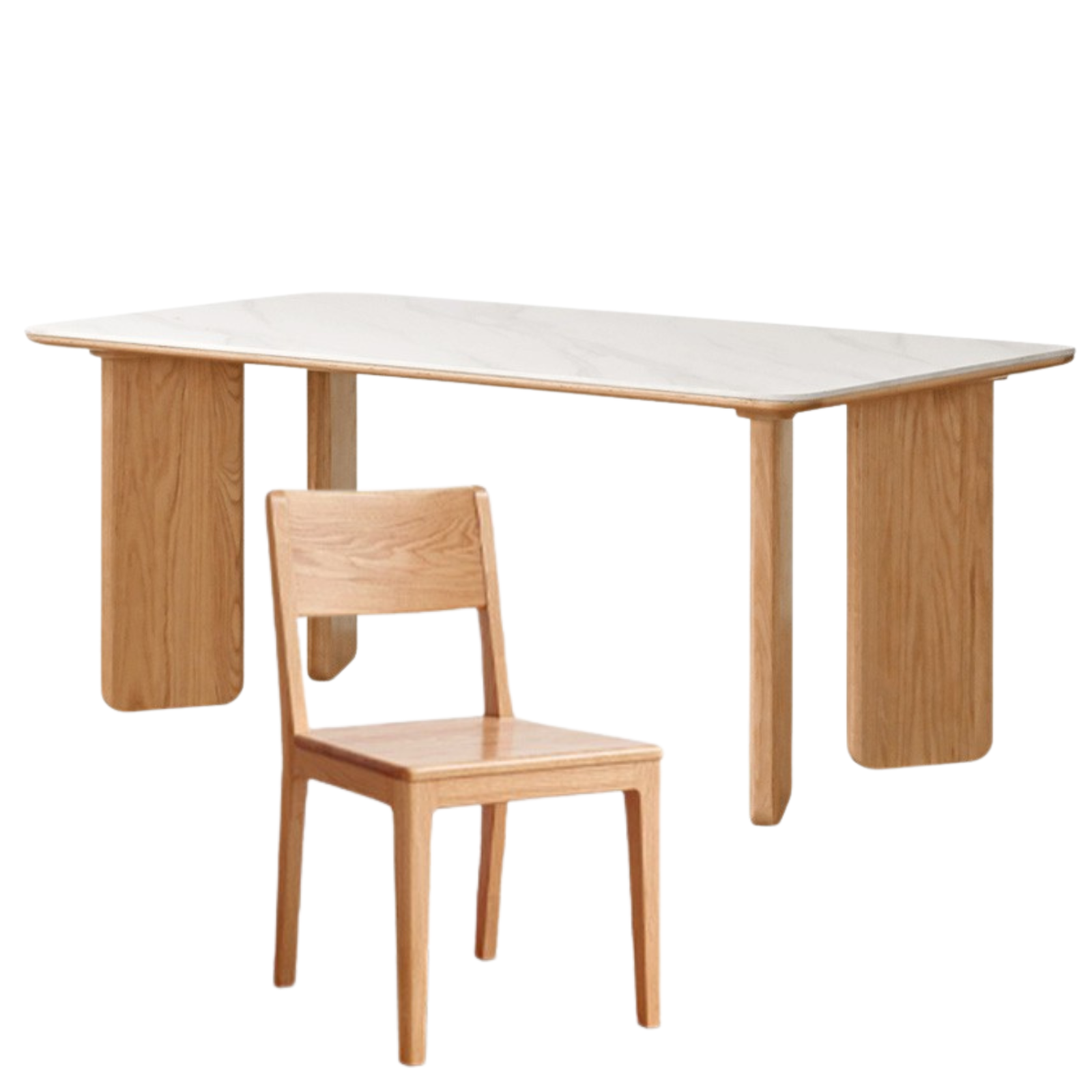 Oak Solid Wood Modern Dining Rock Table