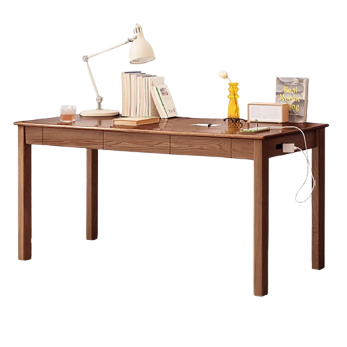 Black walnut, ash, oak solid wood modern writing desk