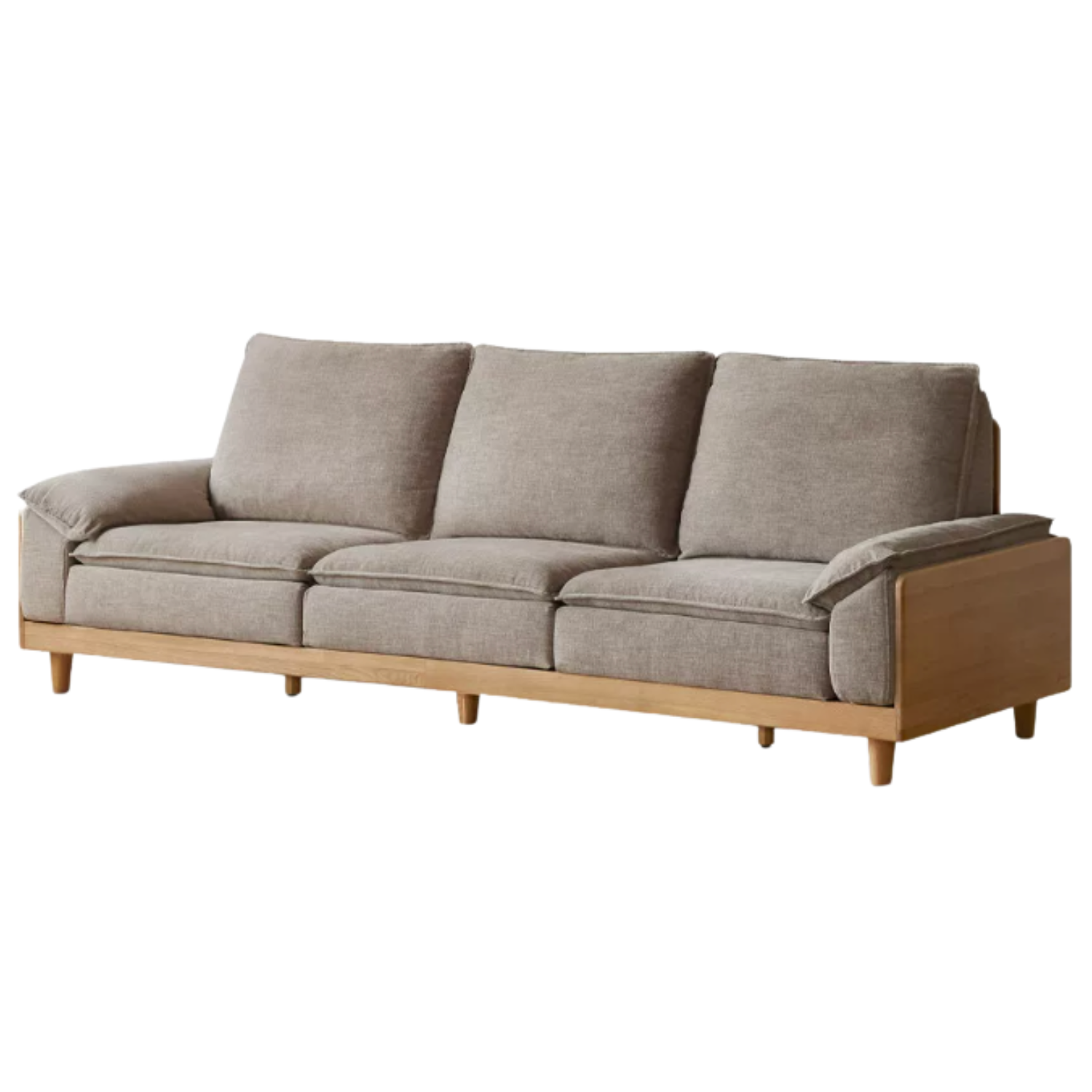 White Oak Solid Wood Sofa with Modern Minimalist Style