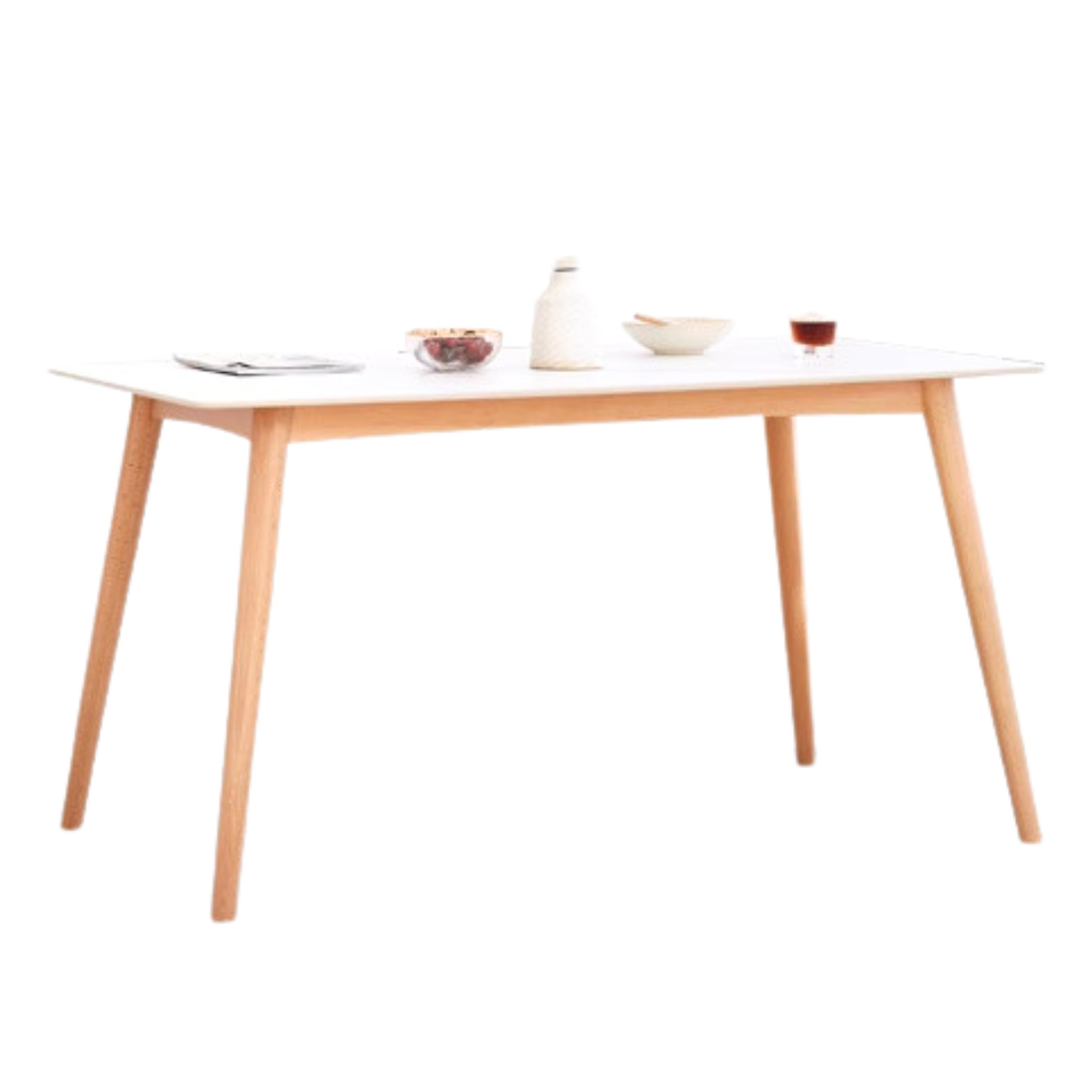 Beech solid wood dining table,