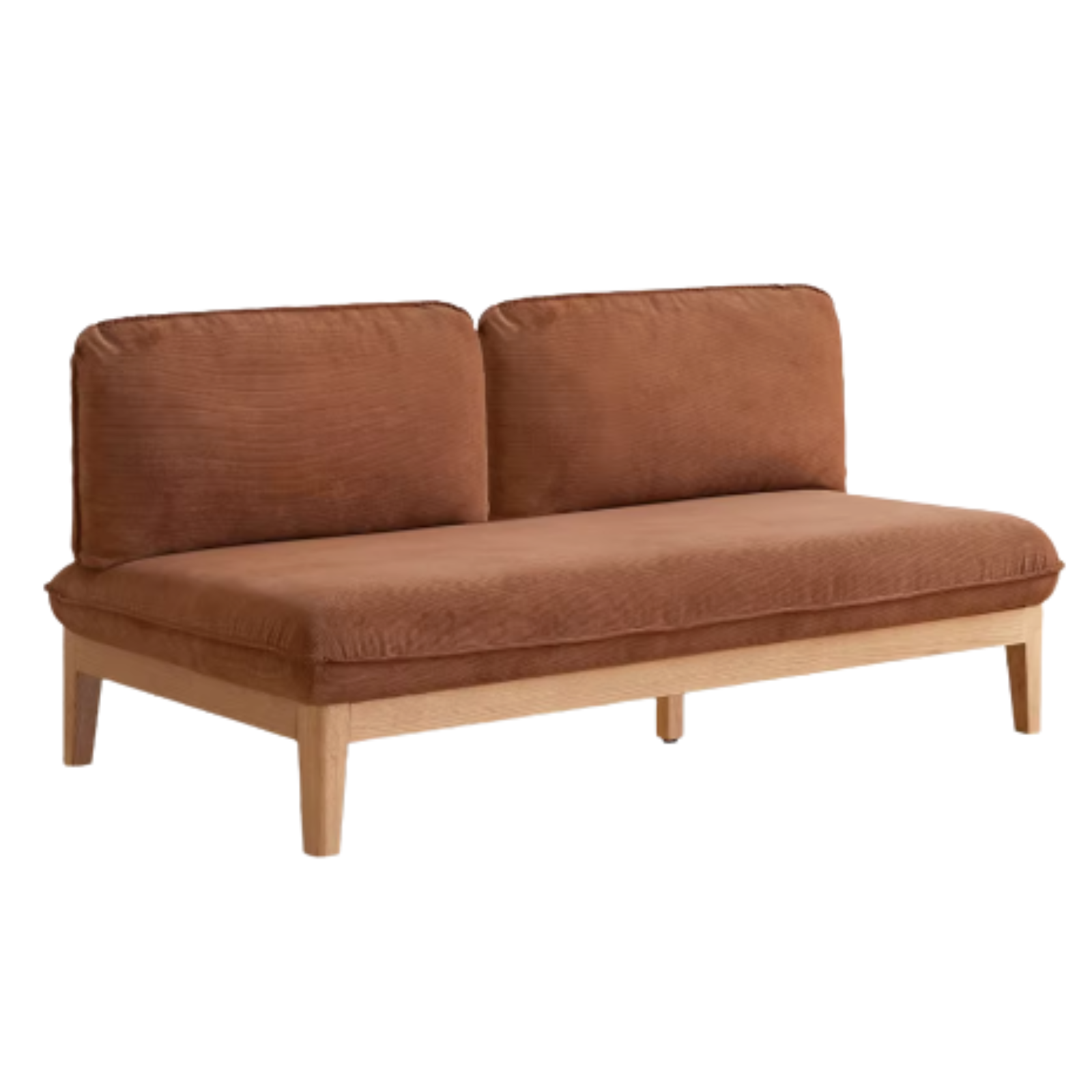 Oak Solid Wood Fabric Sofa)