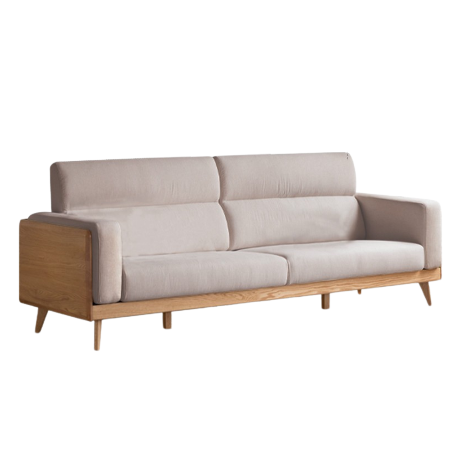 Oak Solid Wood Modern Fabric Sofa