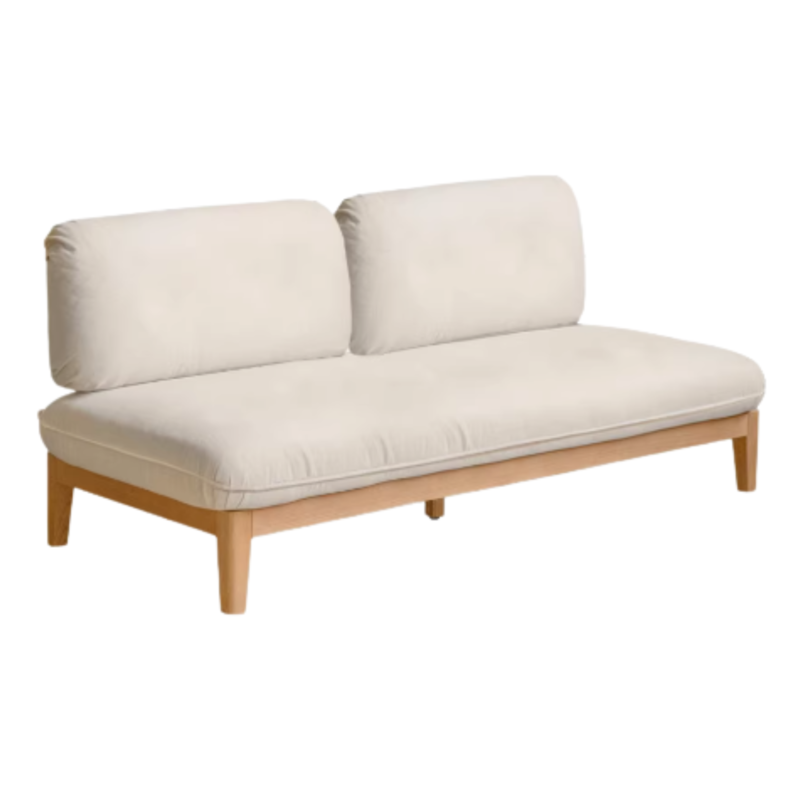 Oak Solid Wood Fabric Sofa)