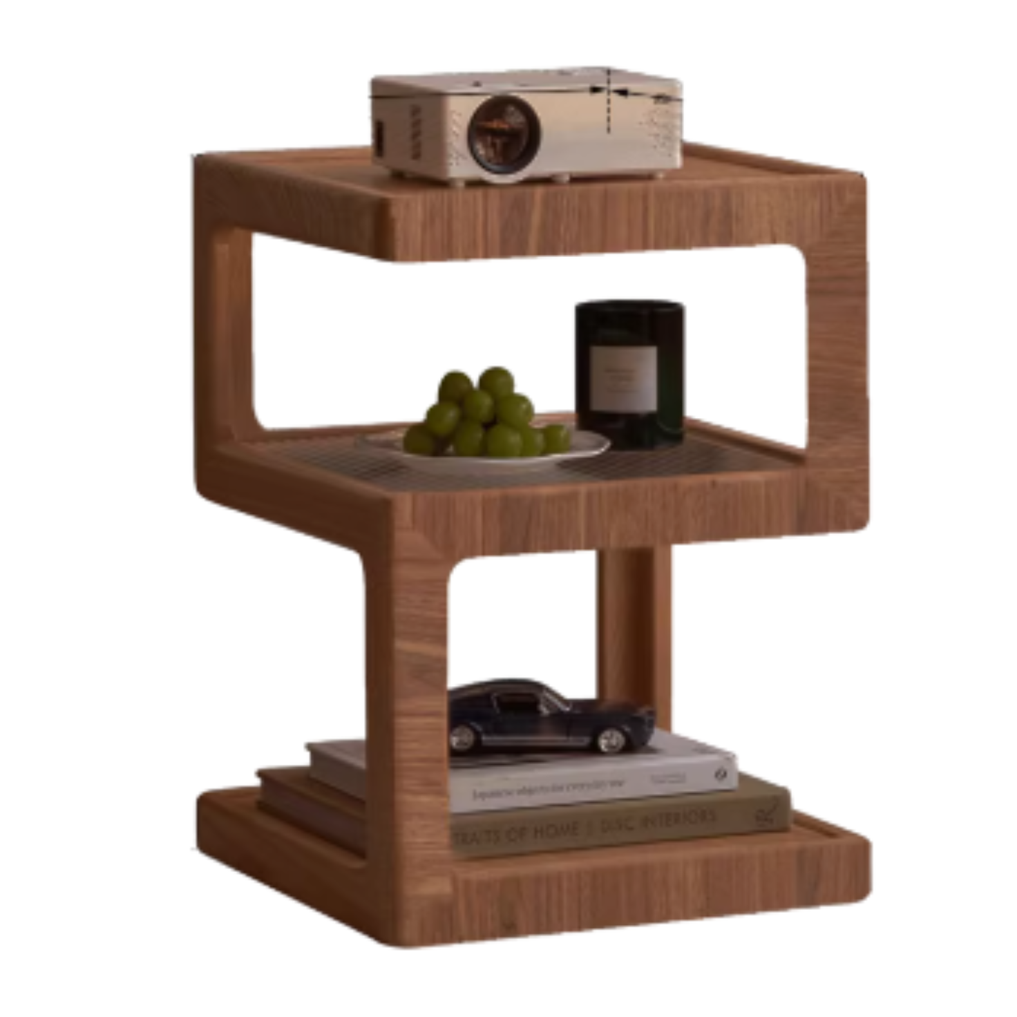 Oak, Black Walnut  Solid Wood Corner Square Side Table