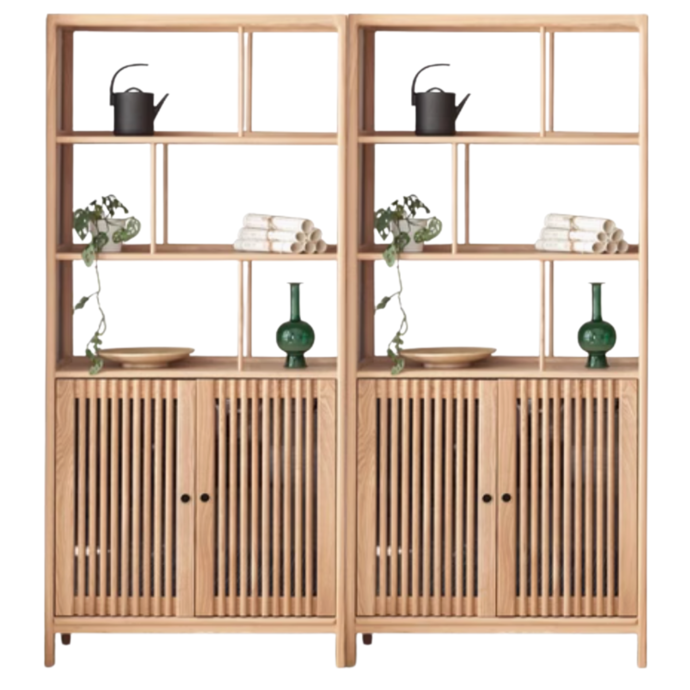 Black Walnut, Ash Solid Wood Bookshelf Combined Bookcase Display Cabinet Wall Shelf