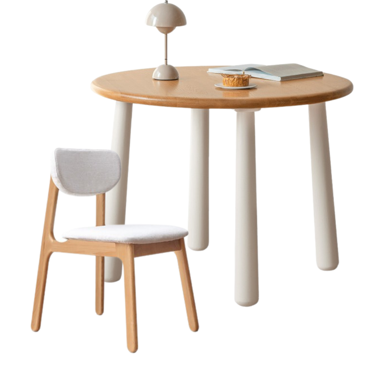 Oak solid wood modern round negotiation dining table