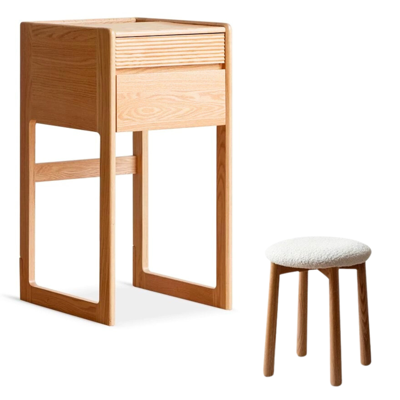 Oak Dressing Table Multifunctional Bedside Table-