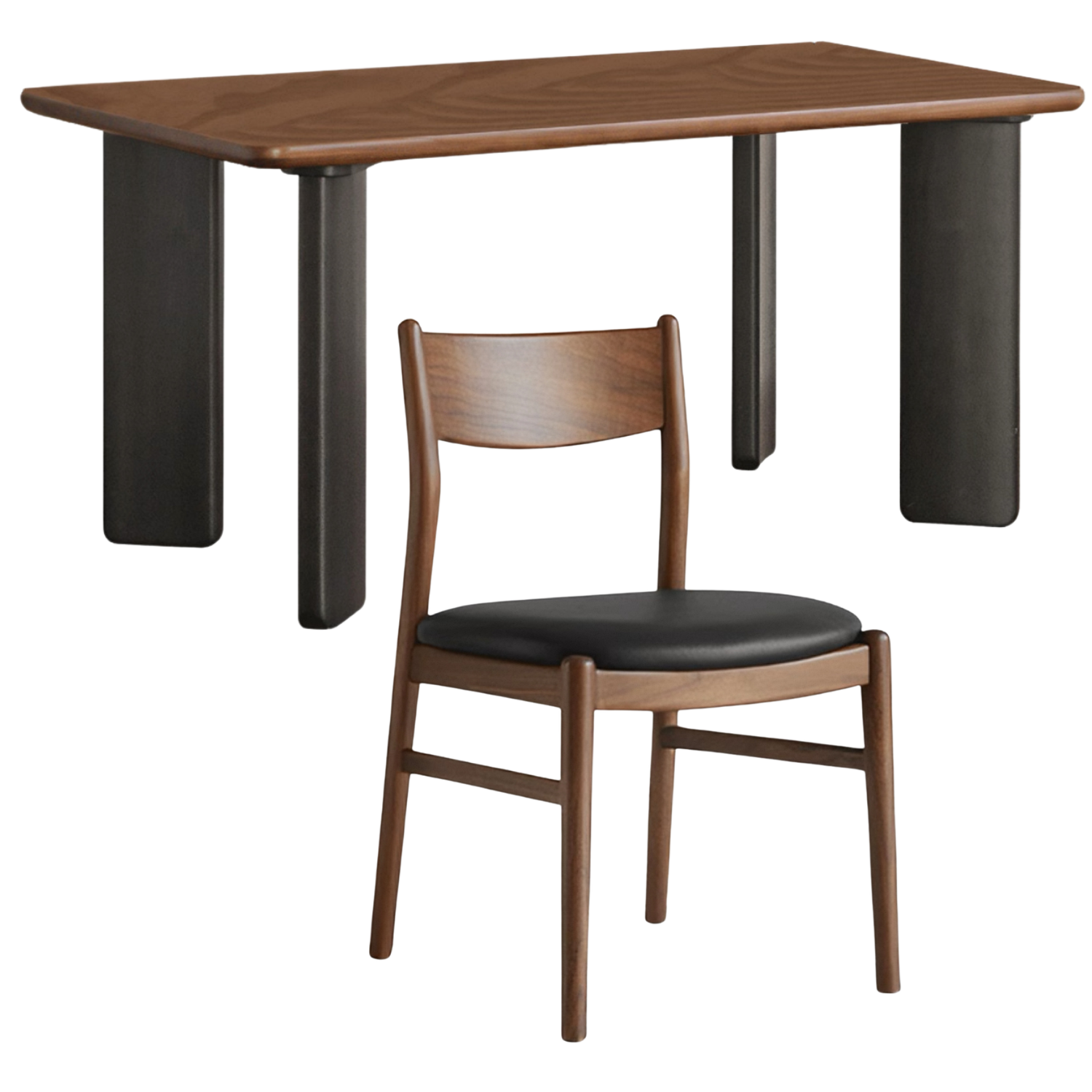 Black Walnut, Ash, Golden Pearwood Solid Wood Light Luxury Rectangular Dining Table