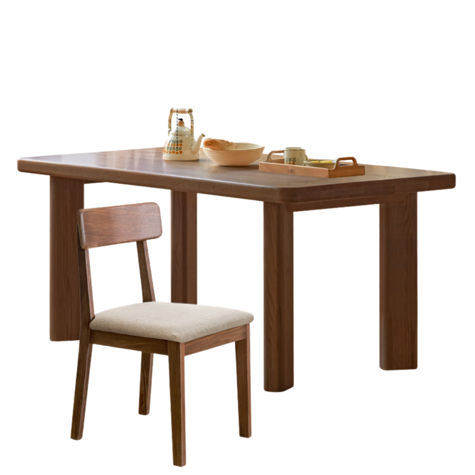 Oak solid wood large dining table table log style,