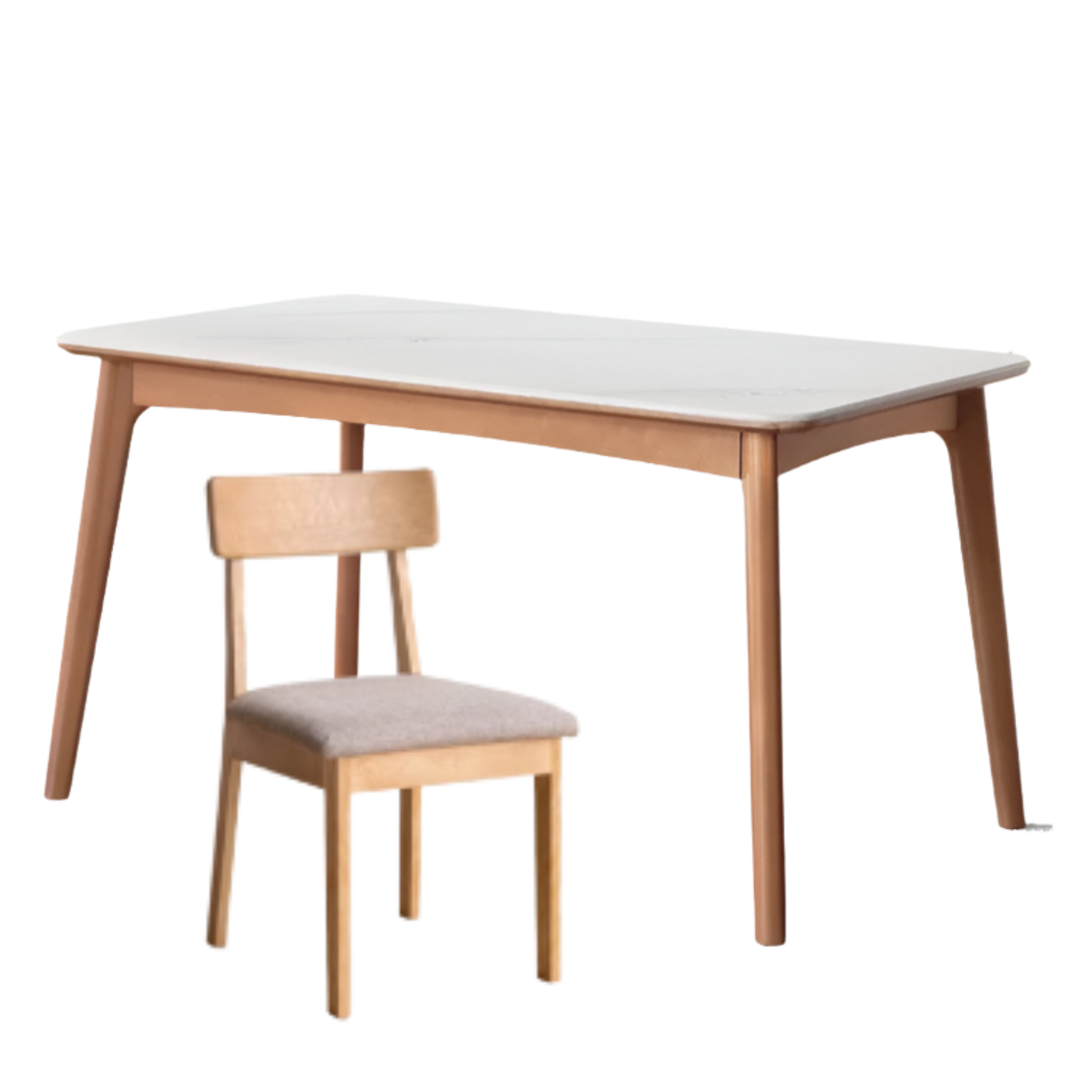 Poplar Solid Wood Modern Reliable Rock Dining Table.