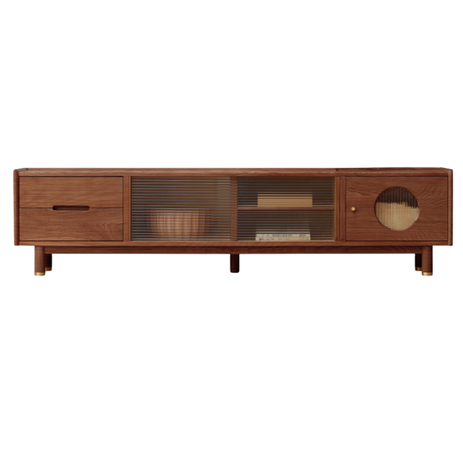 Ash, Oak Solid Wood Sliding Door TV Stand: