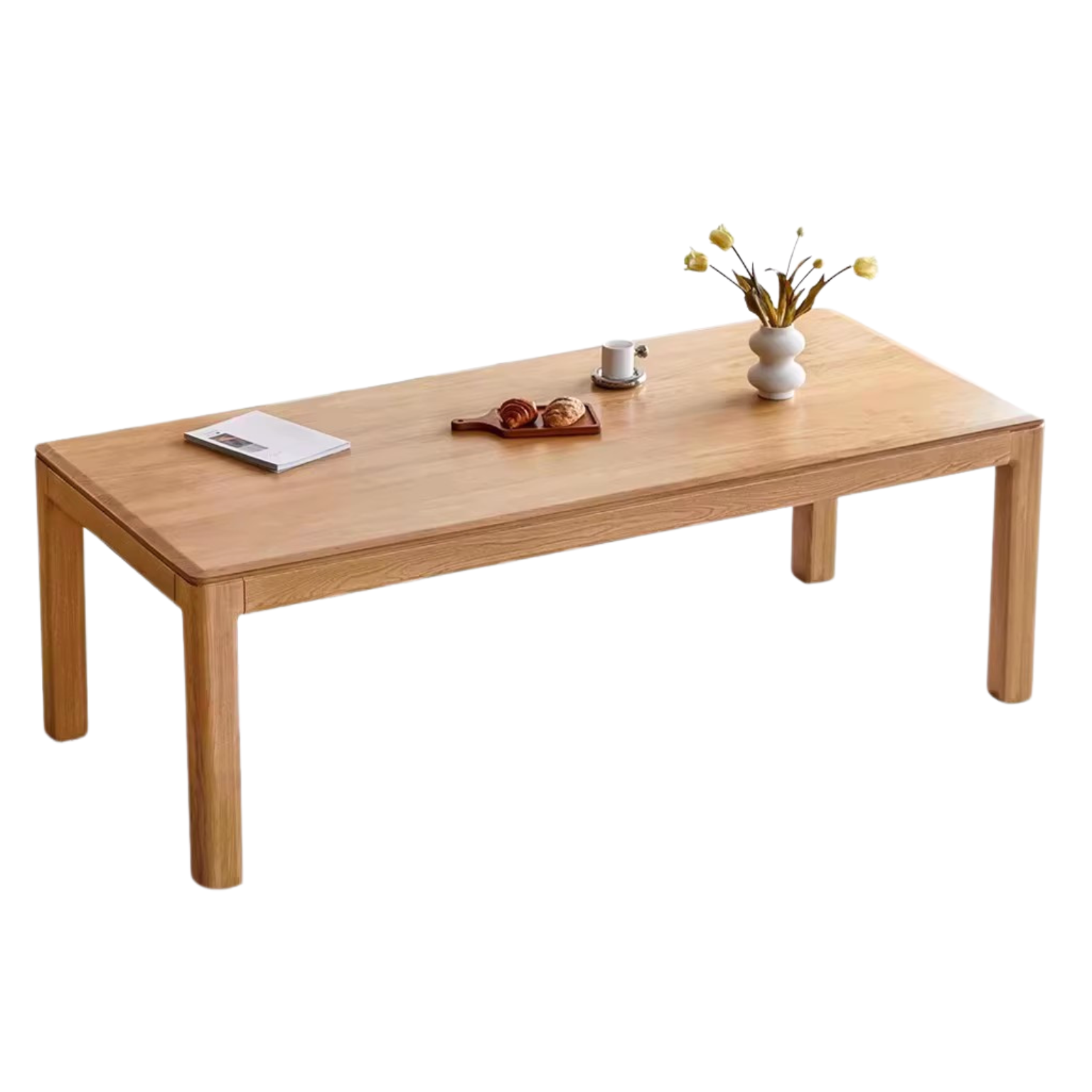 Ash solid wood long dining table,