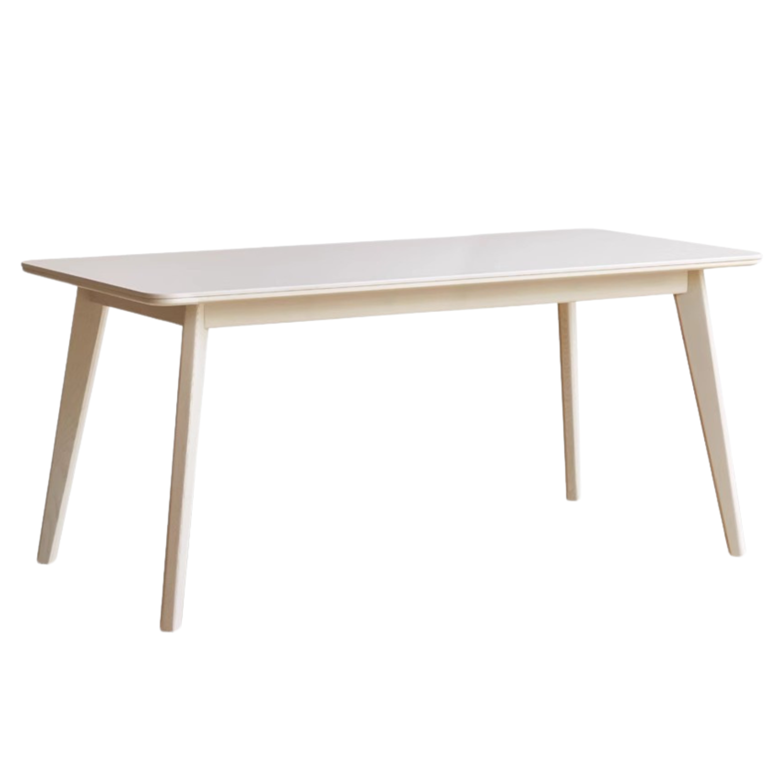 Birch Solid Wood Slate Dining Table Cream Wind White