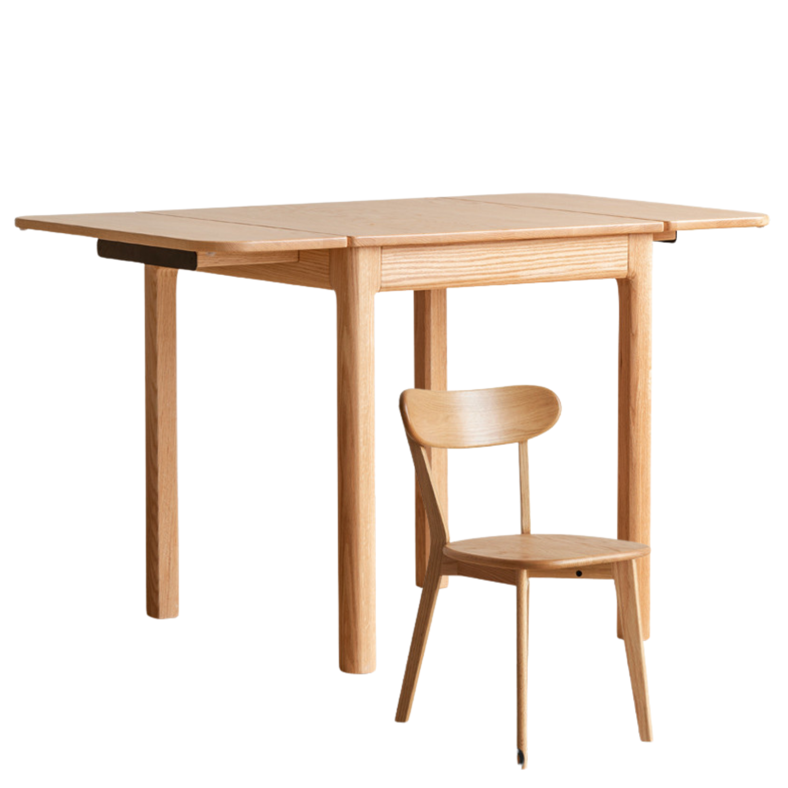 Oak solid wood folding dining table,