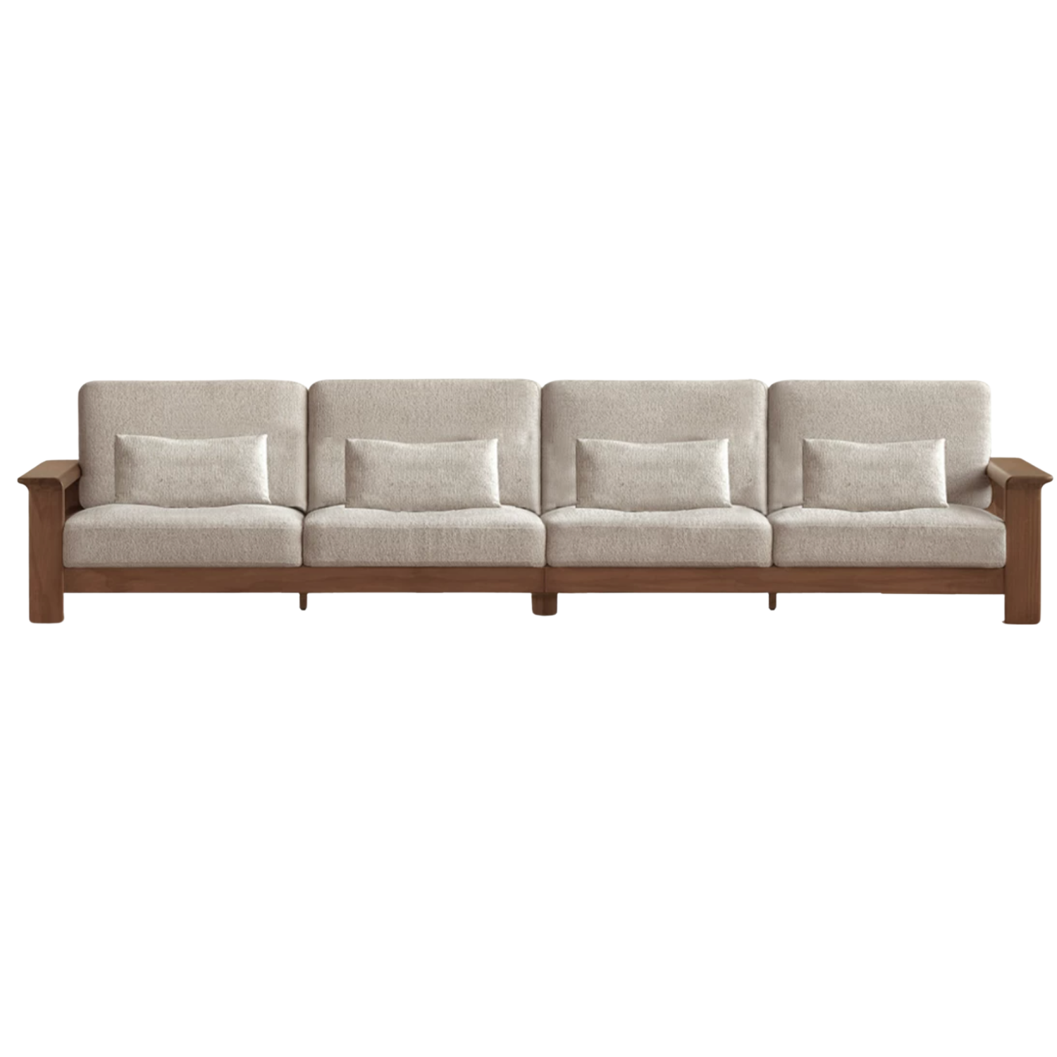 Black Walnut Solid Wood, Ash, Sandalwood, Genuine Leather, fabrics Designer Sofa with Deep, Structured Silhouette