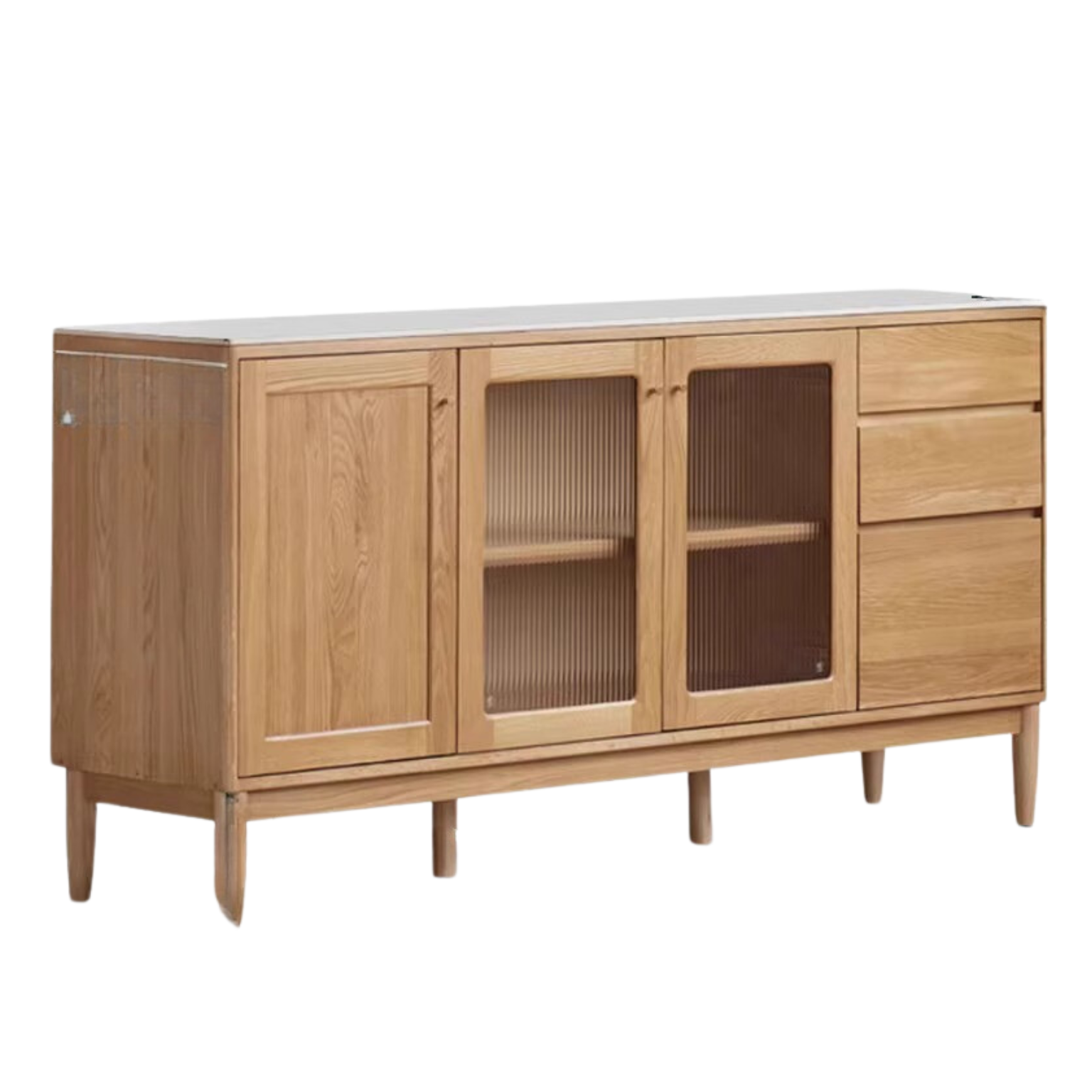 Oak solid wood rock plate capacity high storage cabinet,