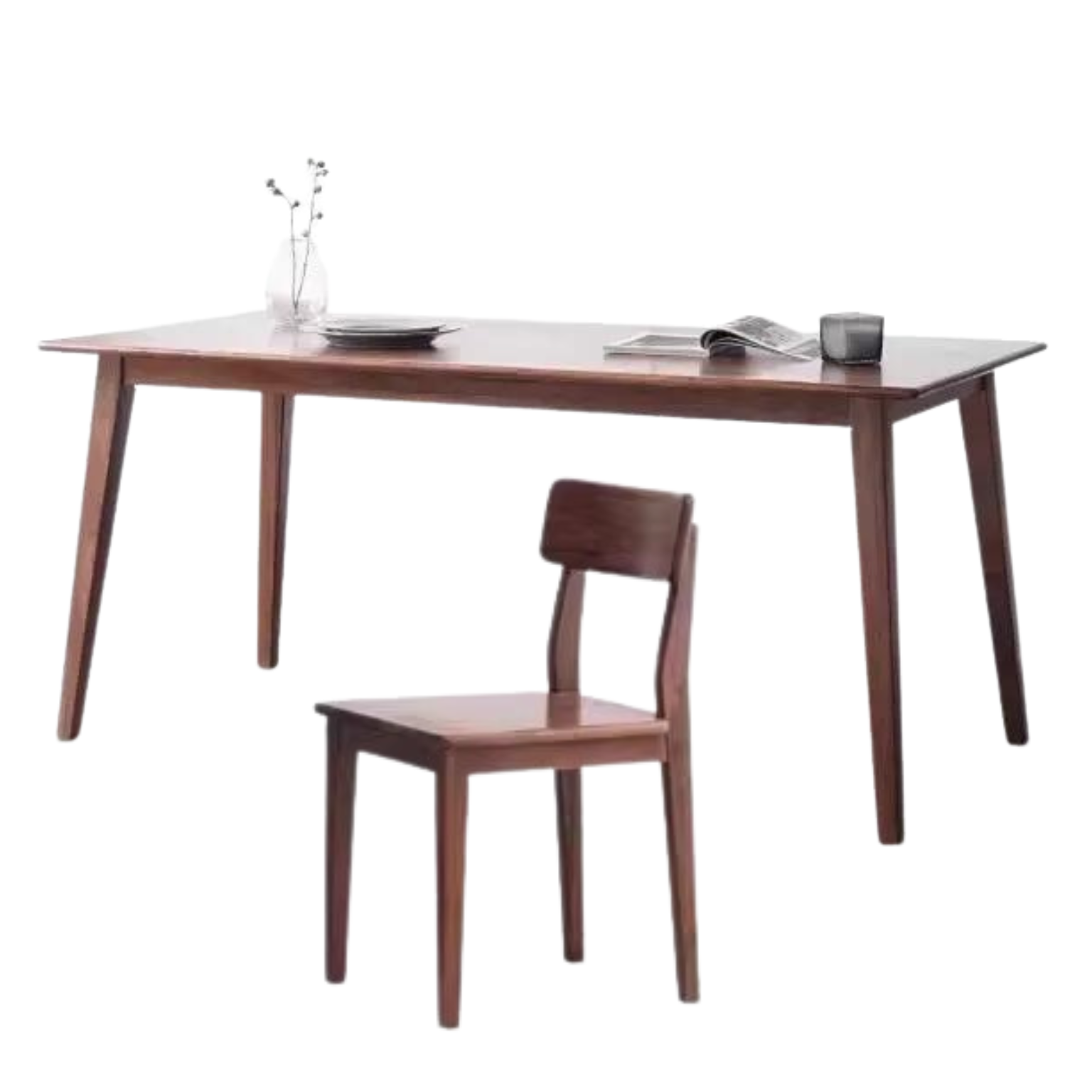 Black walnut solid wood dining table,