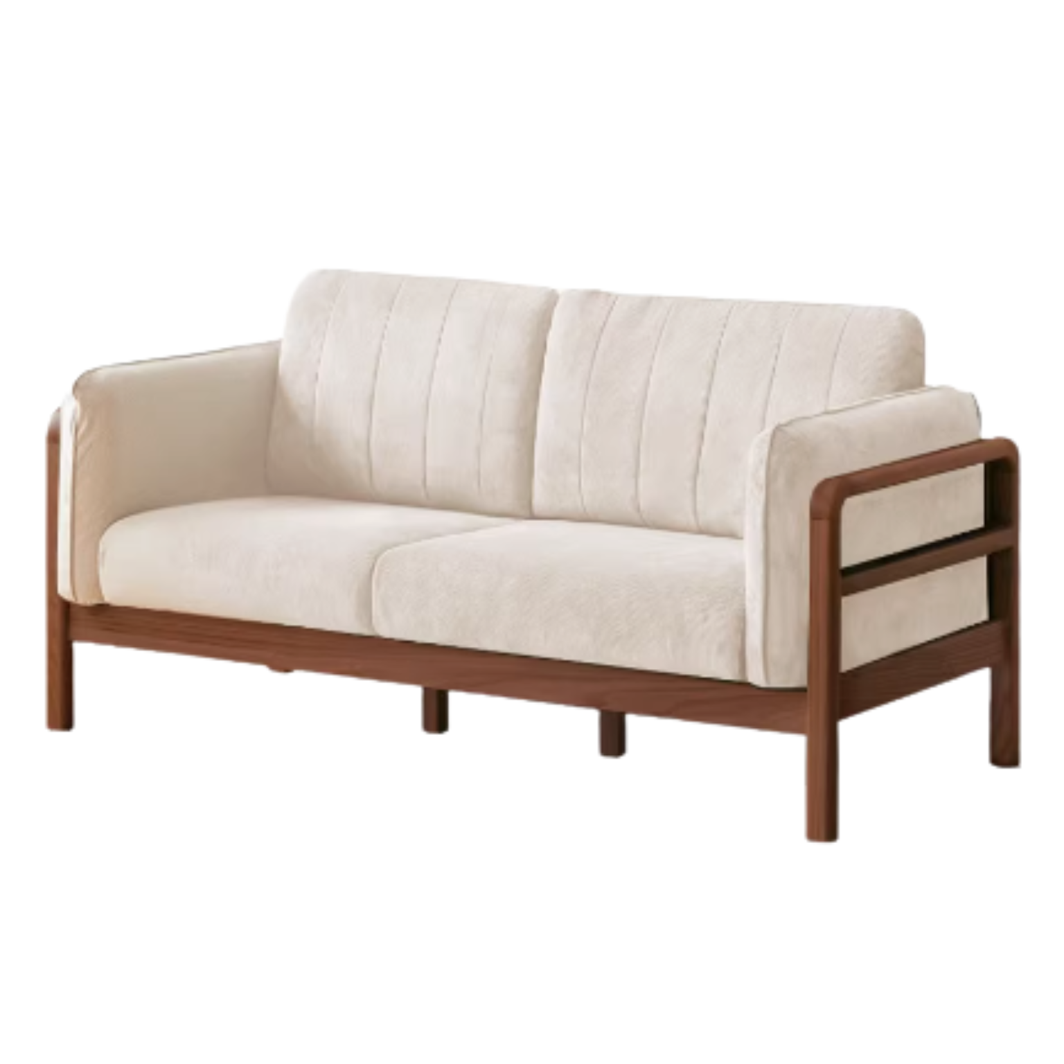 Fabric Solid Wood Modern Simple Fabric Straight Sofa