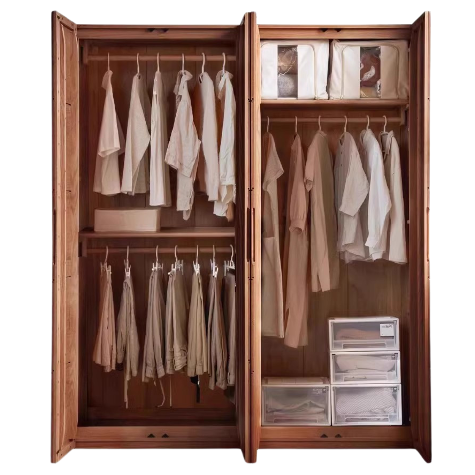 Oak solid wood wardrobe high doors :