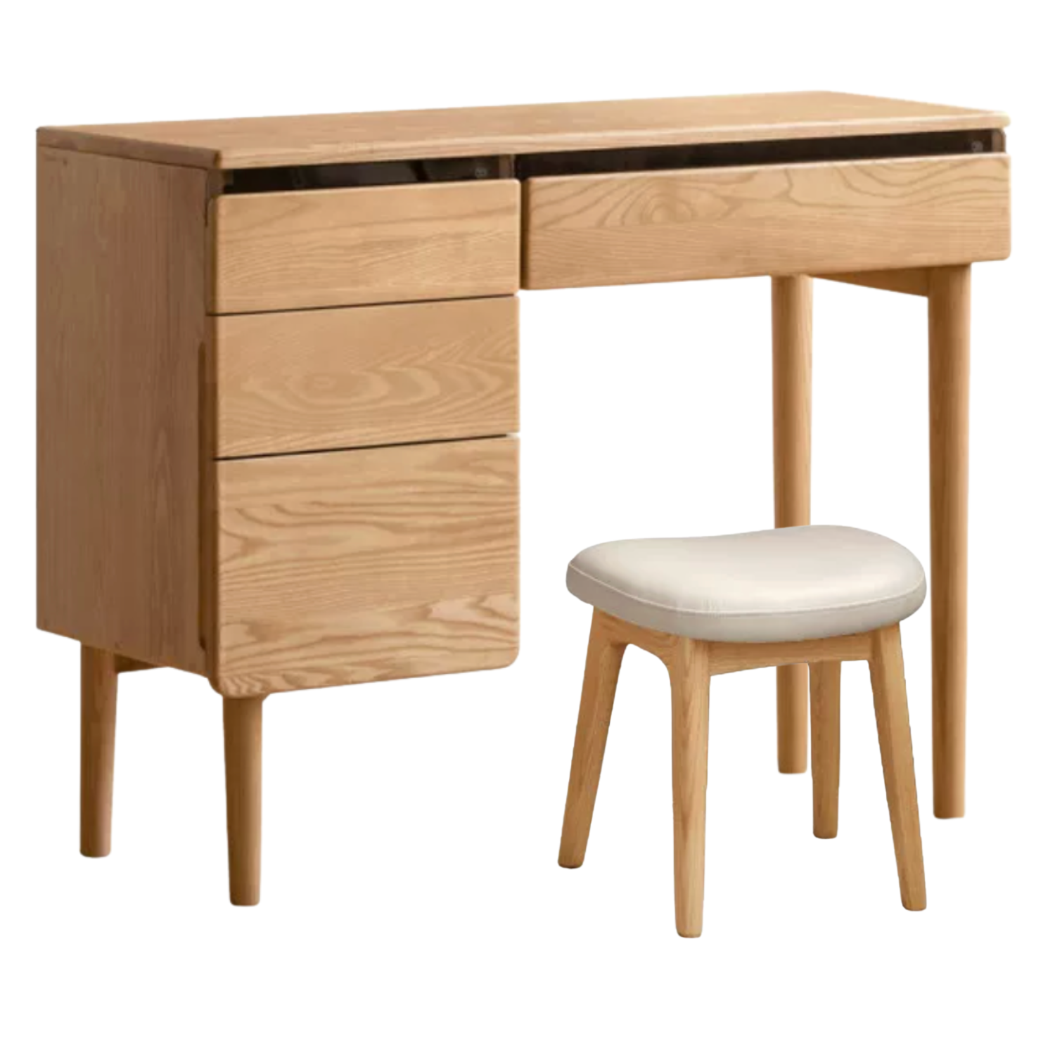 Ash, Oak Solid Wood Multifunctional Modern Vanity Table