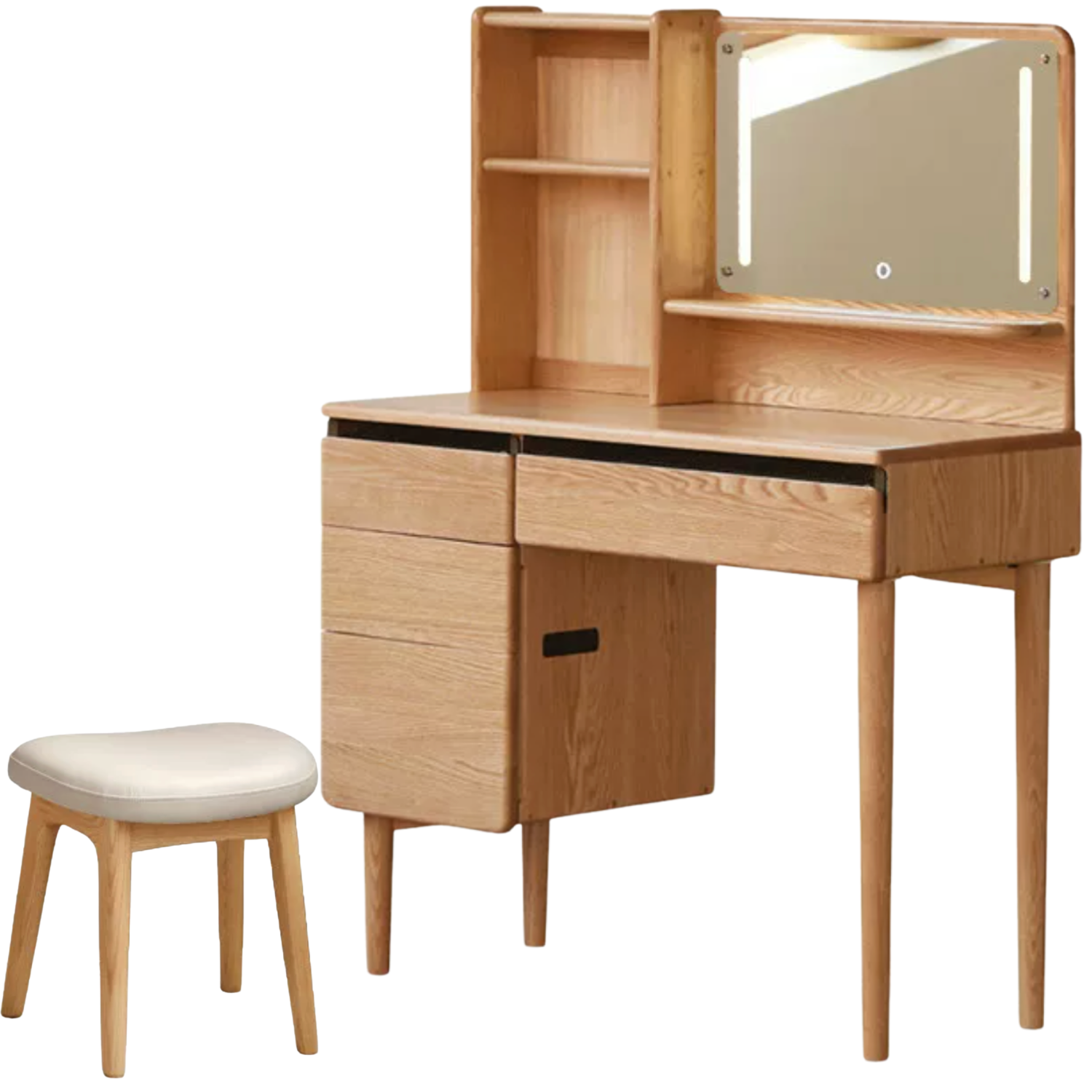 Oak Solid Wood Lighted Dressing Table