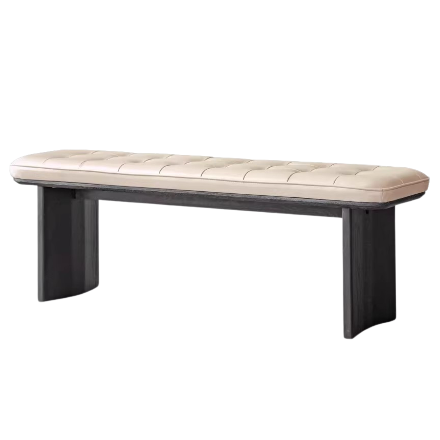 Oak Solid Wood Top Layer Cowhide Bench