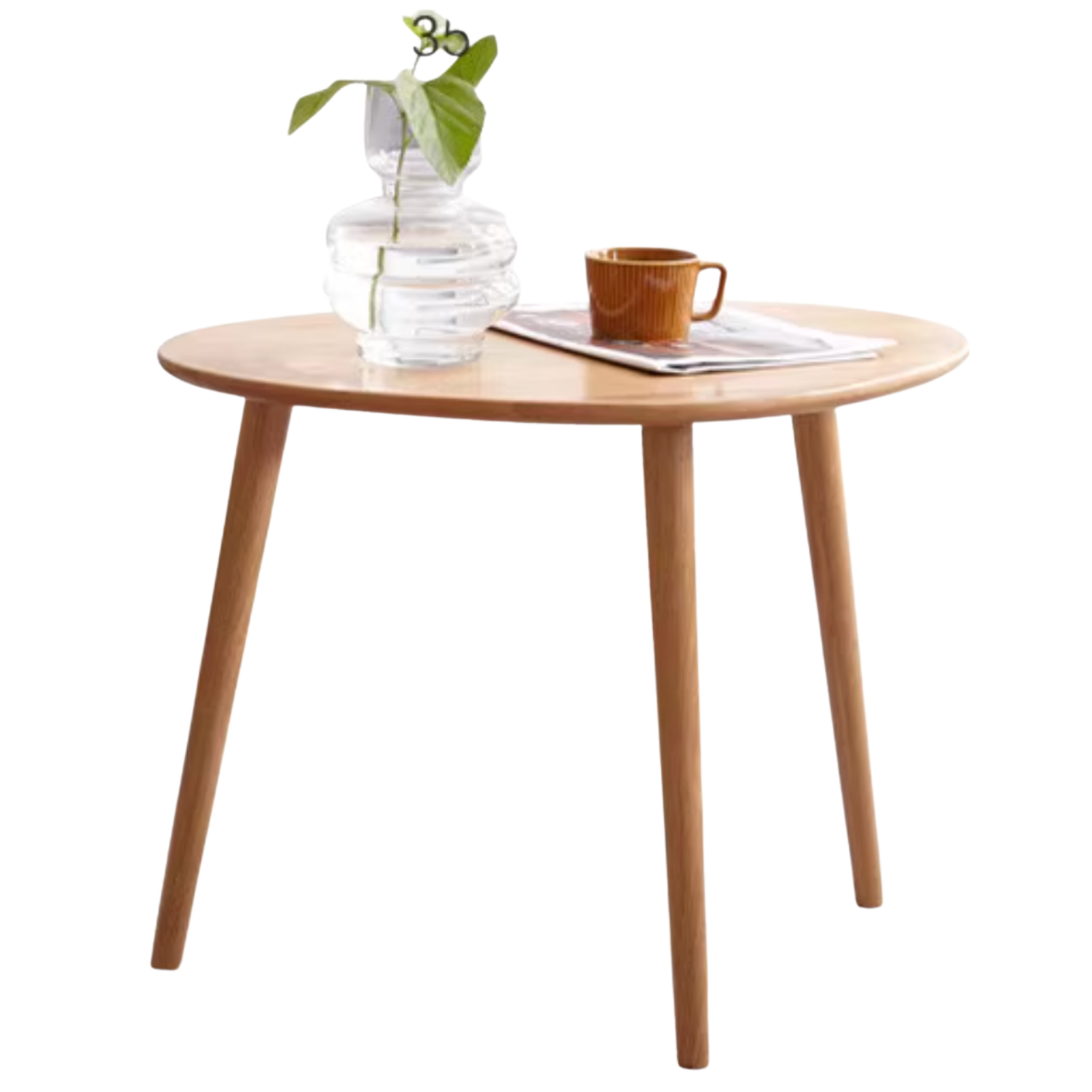 Oak, Solid Rubberwood Combination Shape Side Table