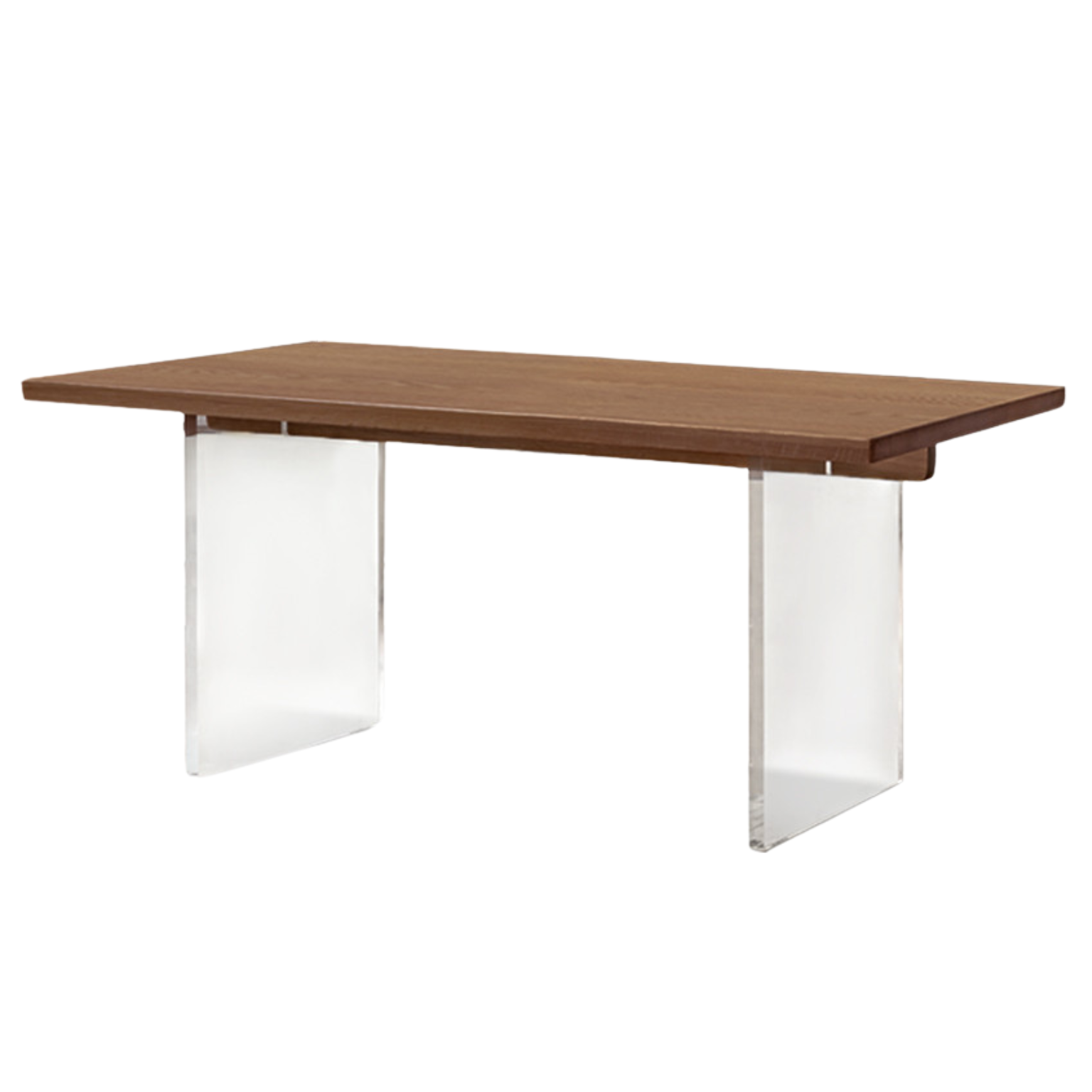 Oak solid wood dining table acrylic floating large size,