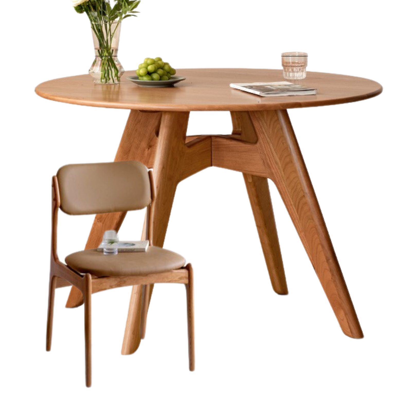 Cherry Wood Solid Wood Retro Dining Table