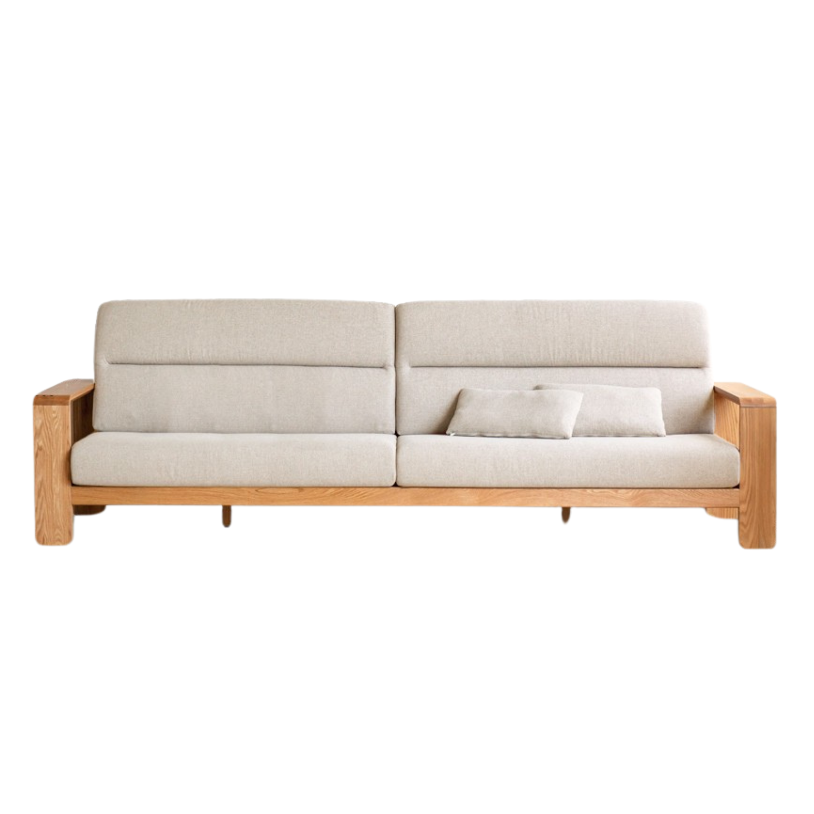 Oak Solid Wood Modern Log Style Corner Fabric Sofa