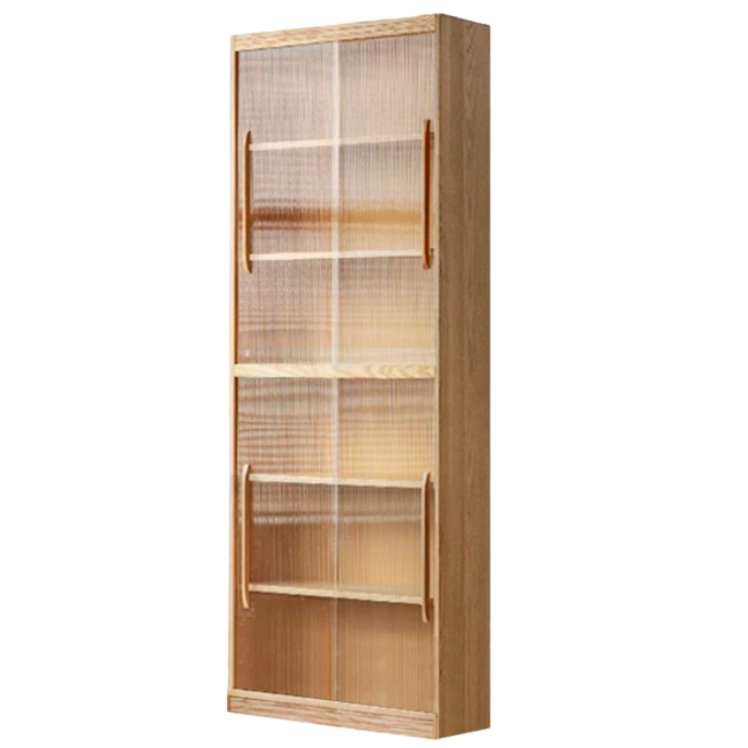 Ash Solid Wood Wall-Mounted Bookcase with Integrated Study Shelf