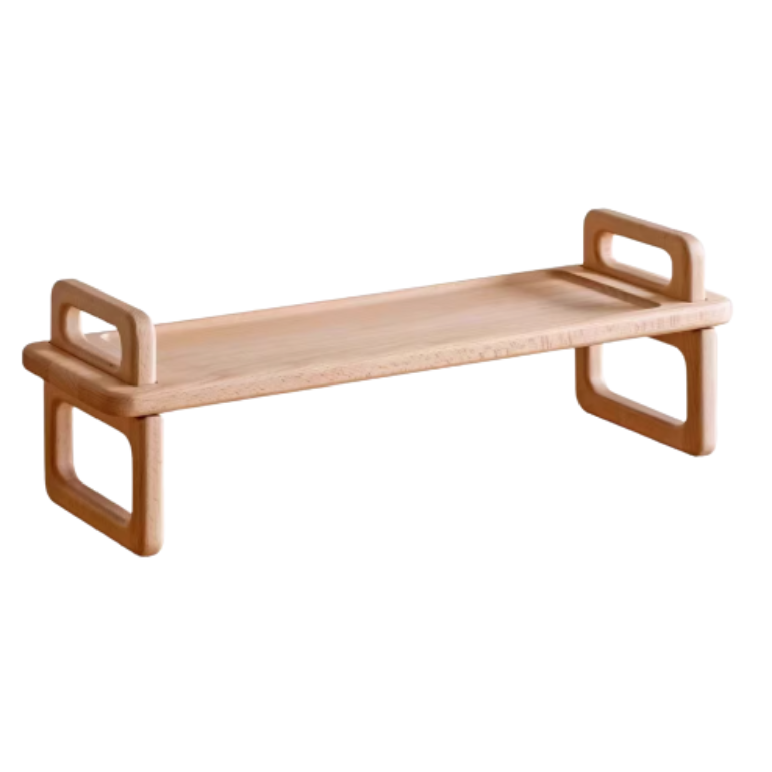 Beech Solid Wood Heightening Computer Stand, Table Shelves